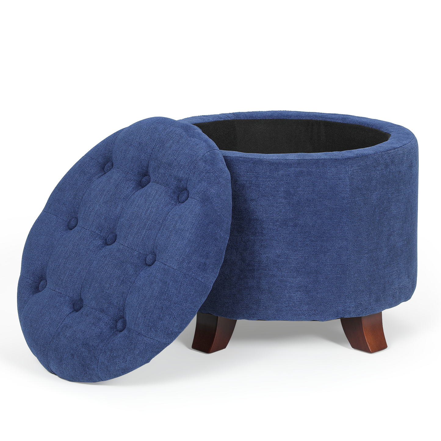 High Elastic Sponge Storage Ottoman 220 lbs Capacity - (L)20.0in. (W)20.0in. (H)17.0in. - Linen