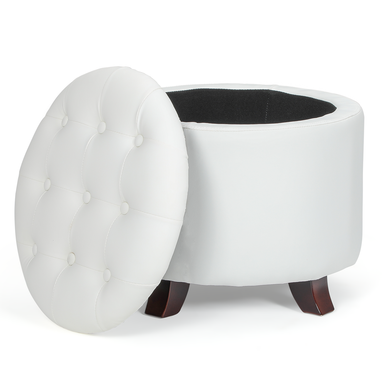 High Elastic Sponge Storage Ottoman 220 lbs Capacity - (L)20.0in. (W)20.0in. (H)17.0in. - PU