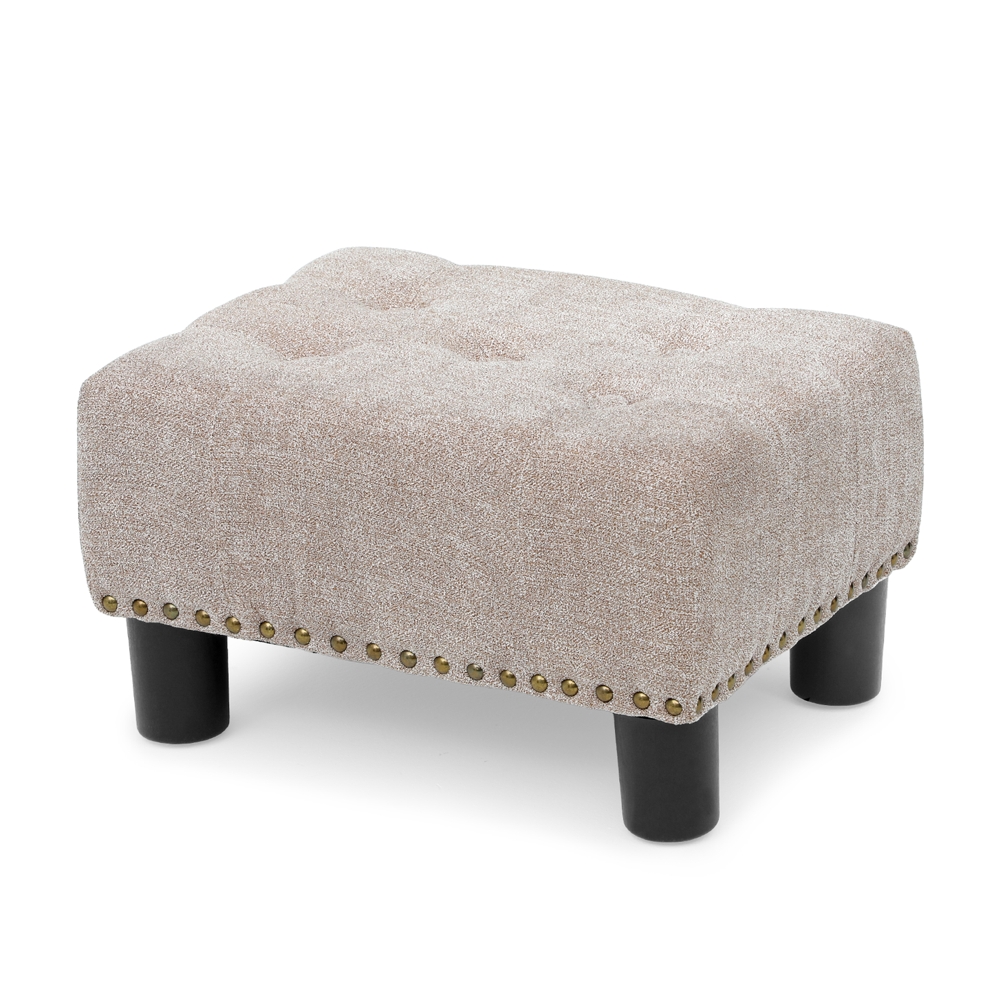 High Elastic Sponge Storage Ottoman 440 lbs Capacity - (L)15.0in. (W)11.5in. (H)8.5in. - Linen