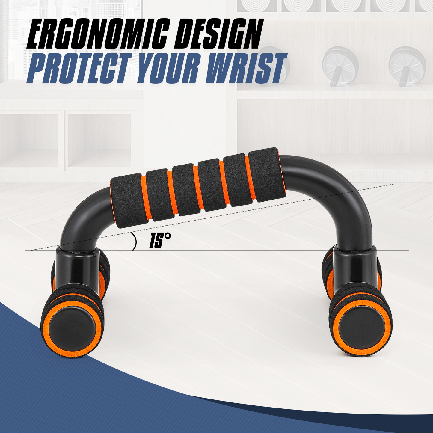 Pair Push Up Bar - EVA Foam Handle - Black