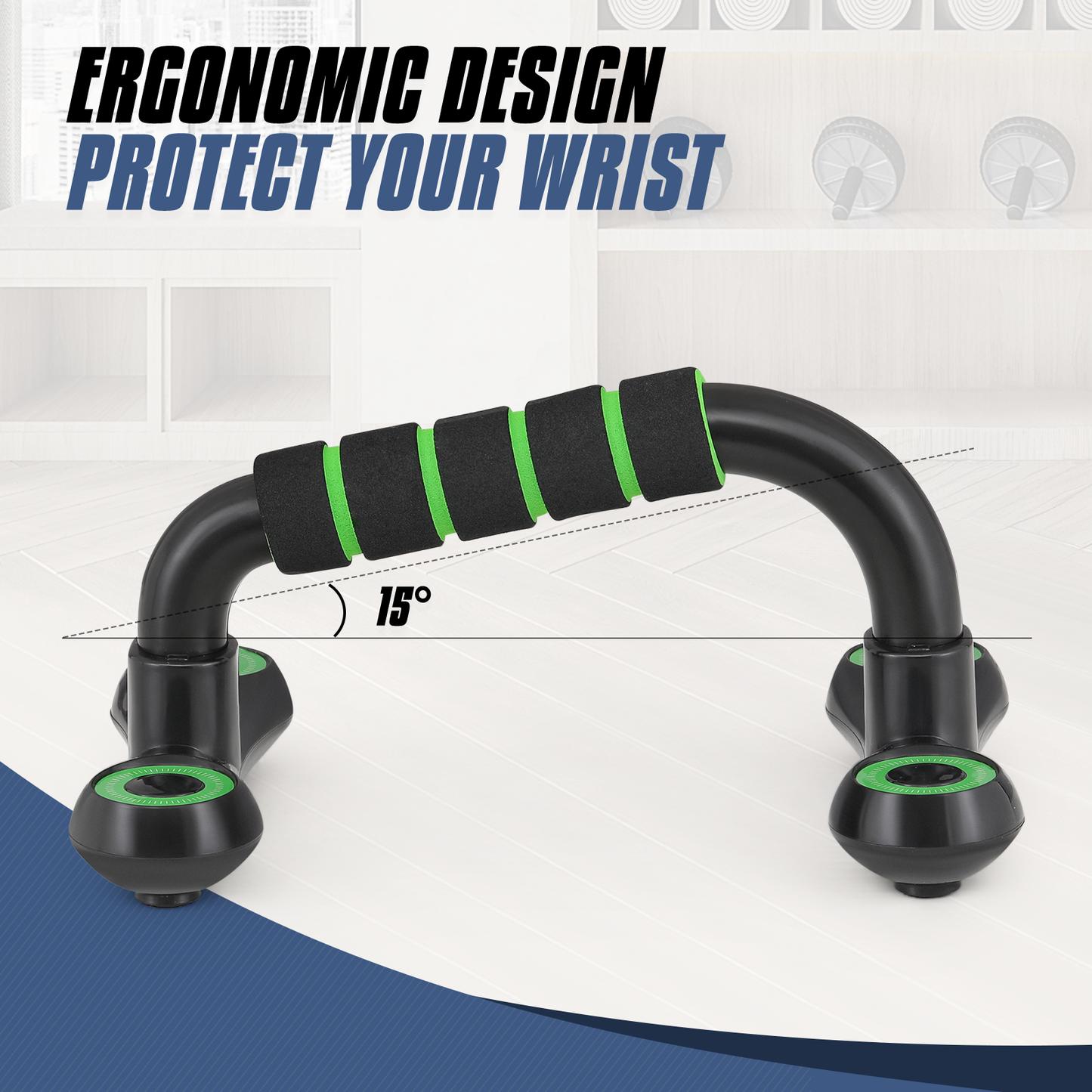 Pair Push Up Bar - EVA Foam Handle - Black