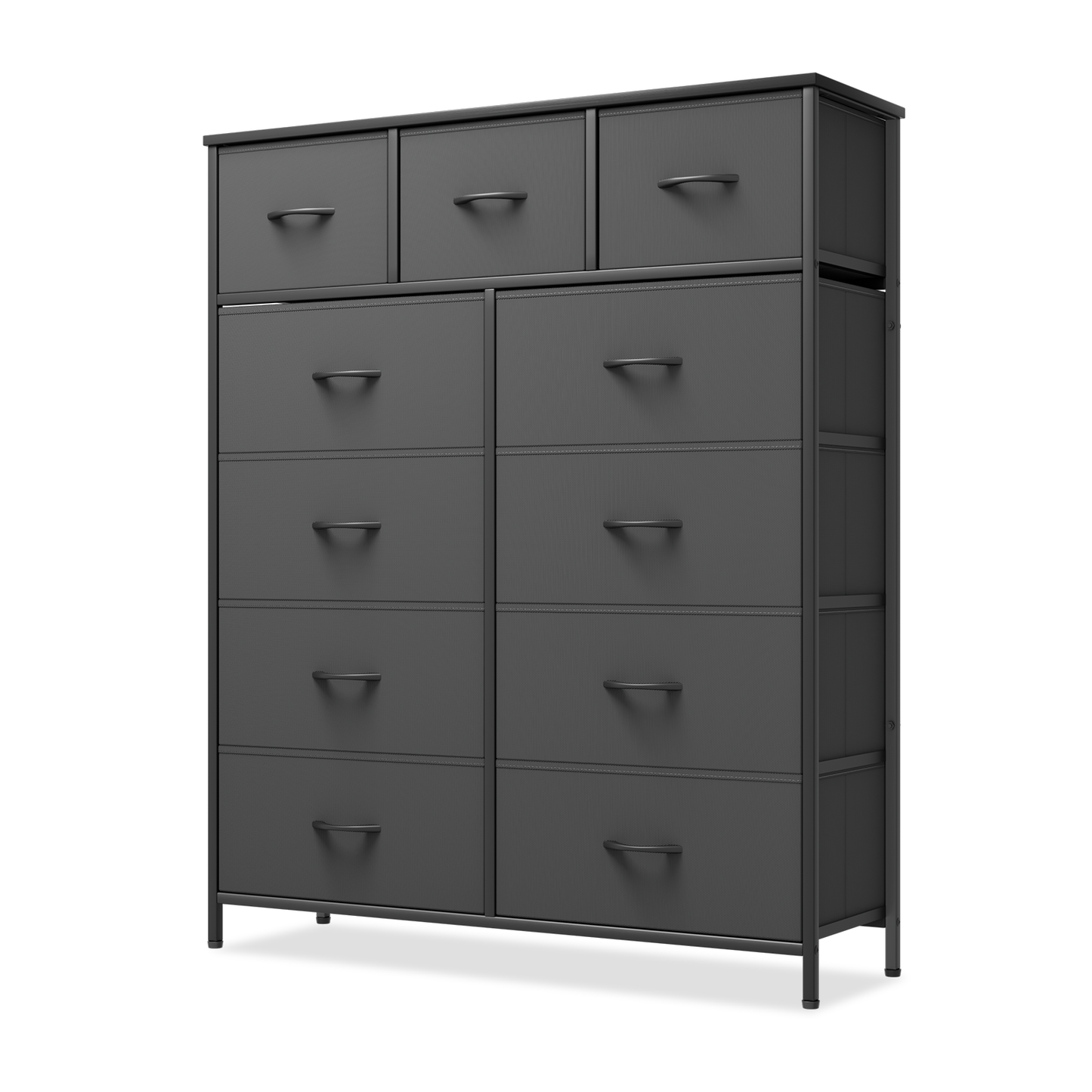 49" Height Dresser - 11 Fabric Drawer- Metal Frame - MDF Top