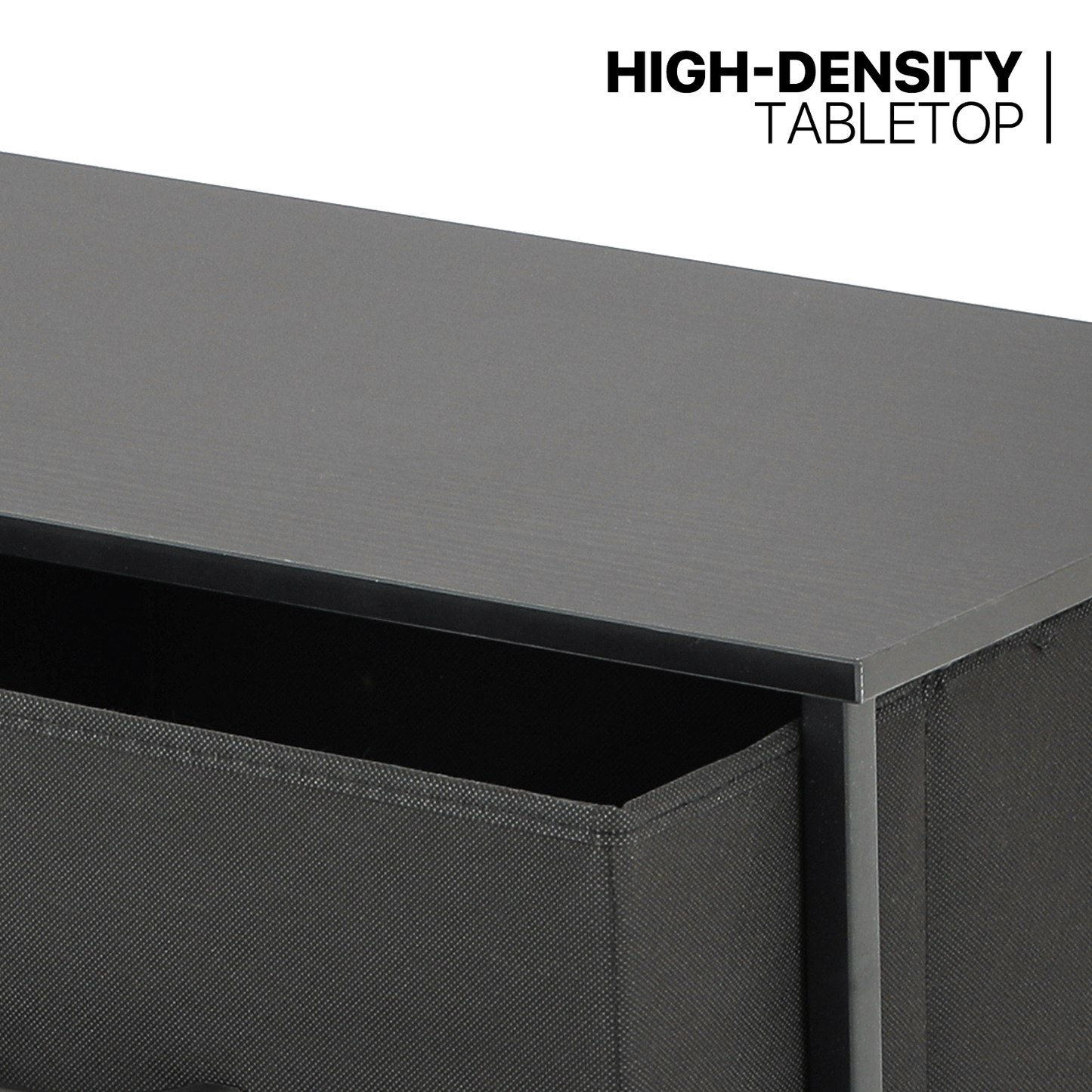 39.25" Height Dresser - 10 Fabric Drawer- Metal Frame - MDF Top