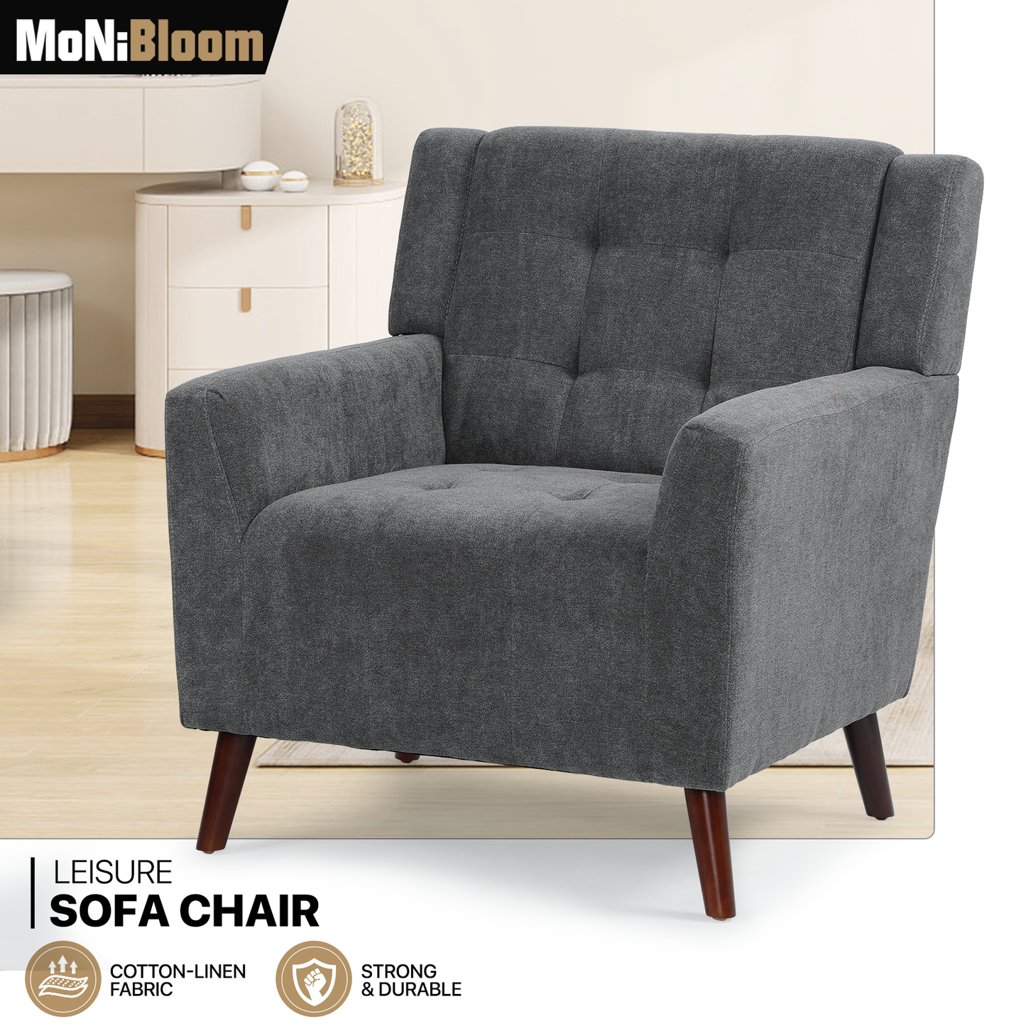 Arm Chair 300 lbs Capacity - (L)30.0in. (W)31.5in. (H)33.5in.