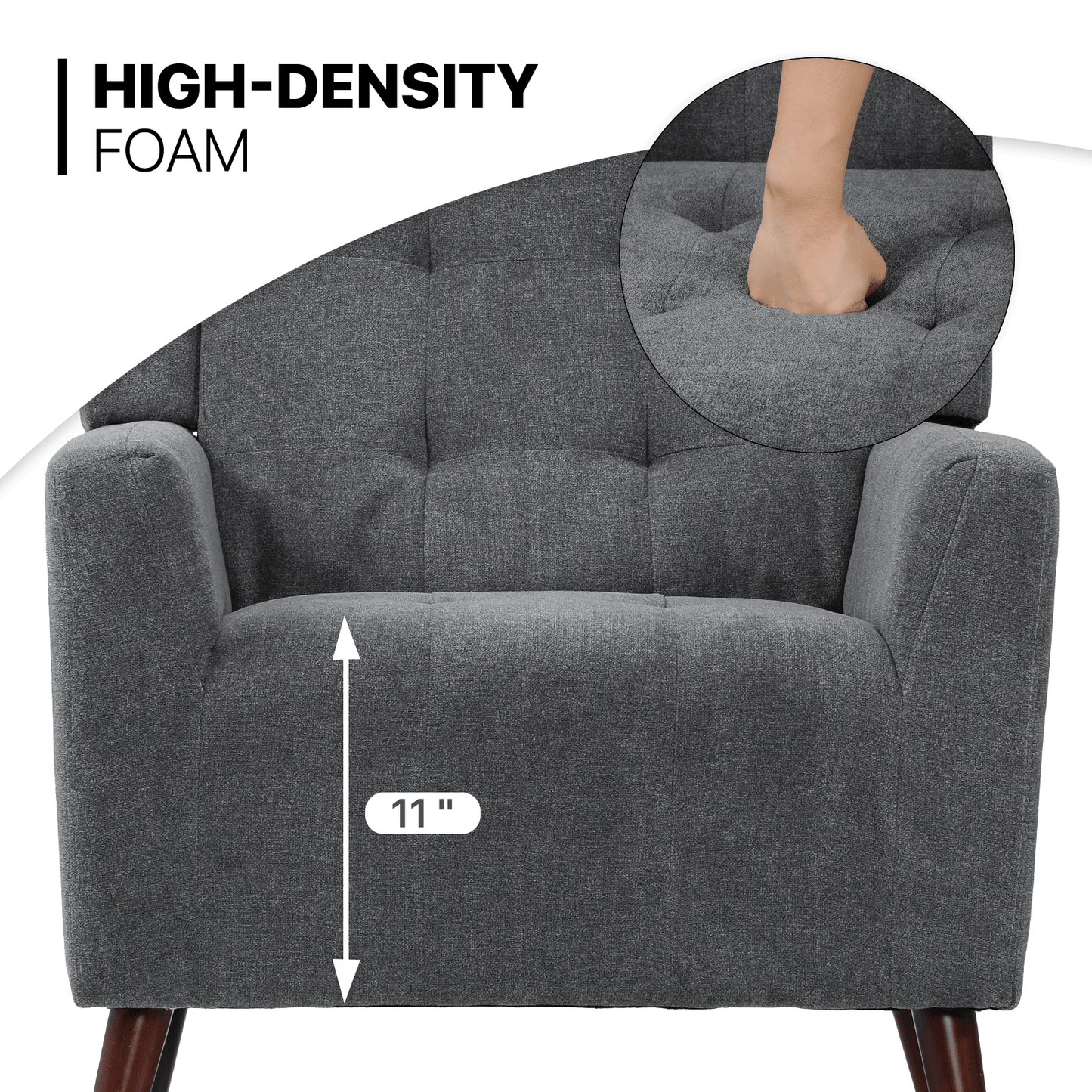Arm Chair 300 lbs Capacity - (L)30.0in. (W)31.5in. (H)33.5in.