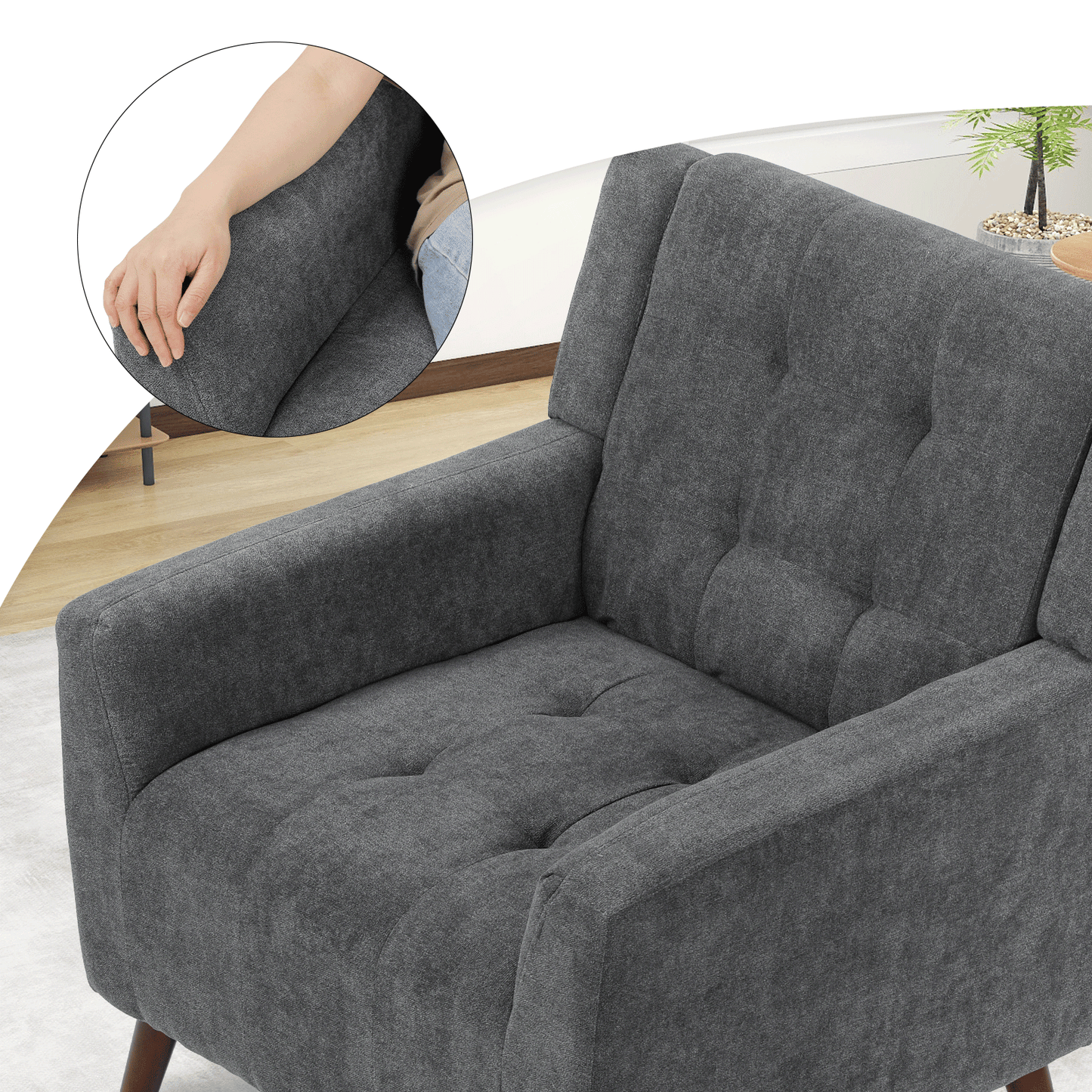 Arm Chair 300 lbs Capacity - (L)30.0in. (W)31.5in. (H)33.5in.