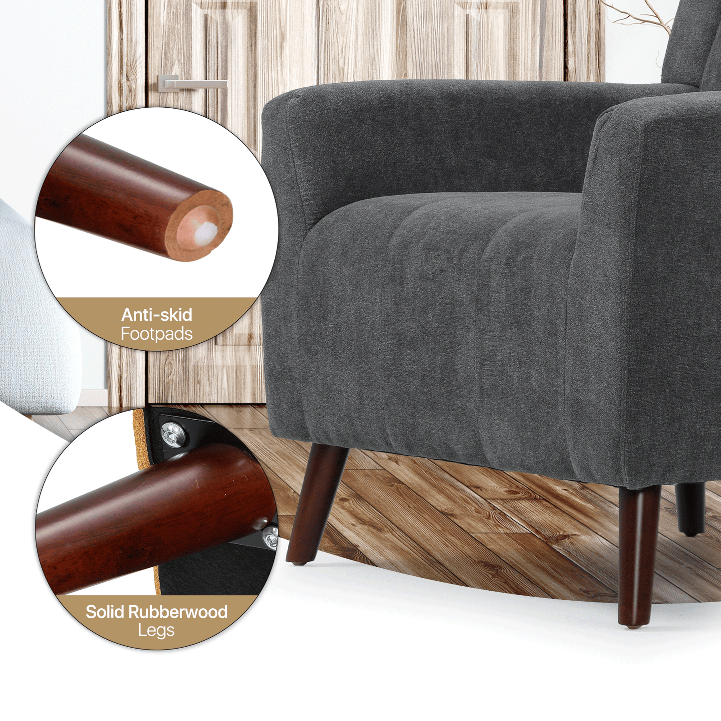 Arm Chair 300 lbs Capacity - (L)30.0in. (W)31.5in. (H)33.5in.