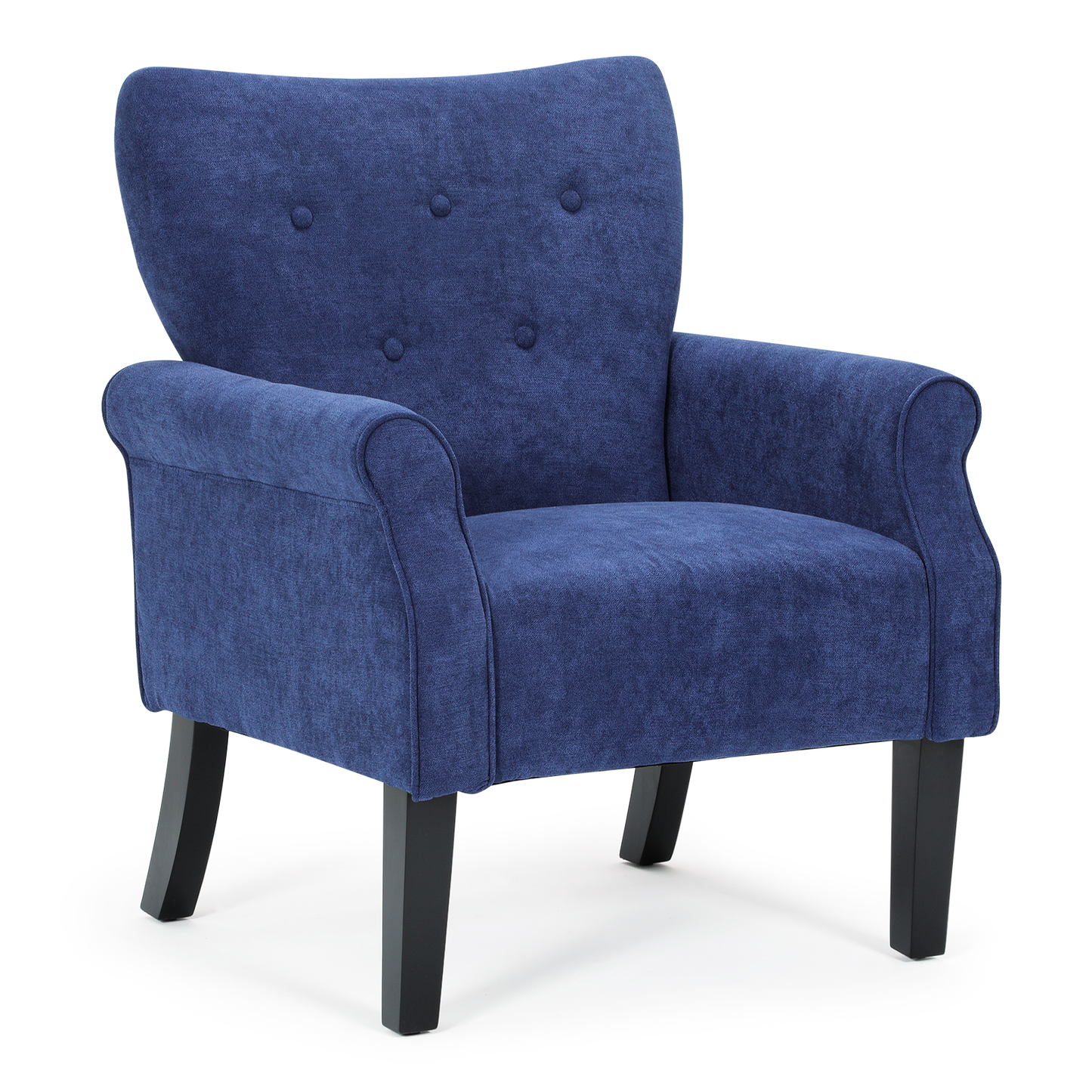Arm Chair 300lbs Capacity - Tufted Back - Cotton-linen - (L)27.5in. (W)29.0in. (H)37.0in.