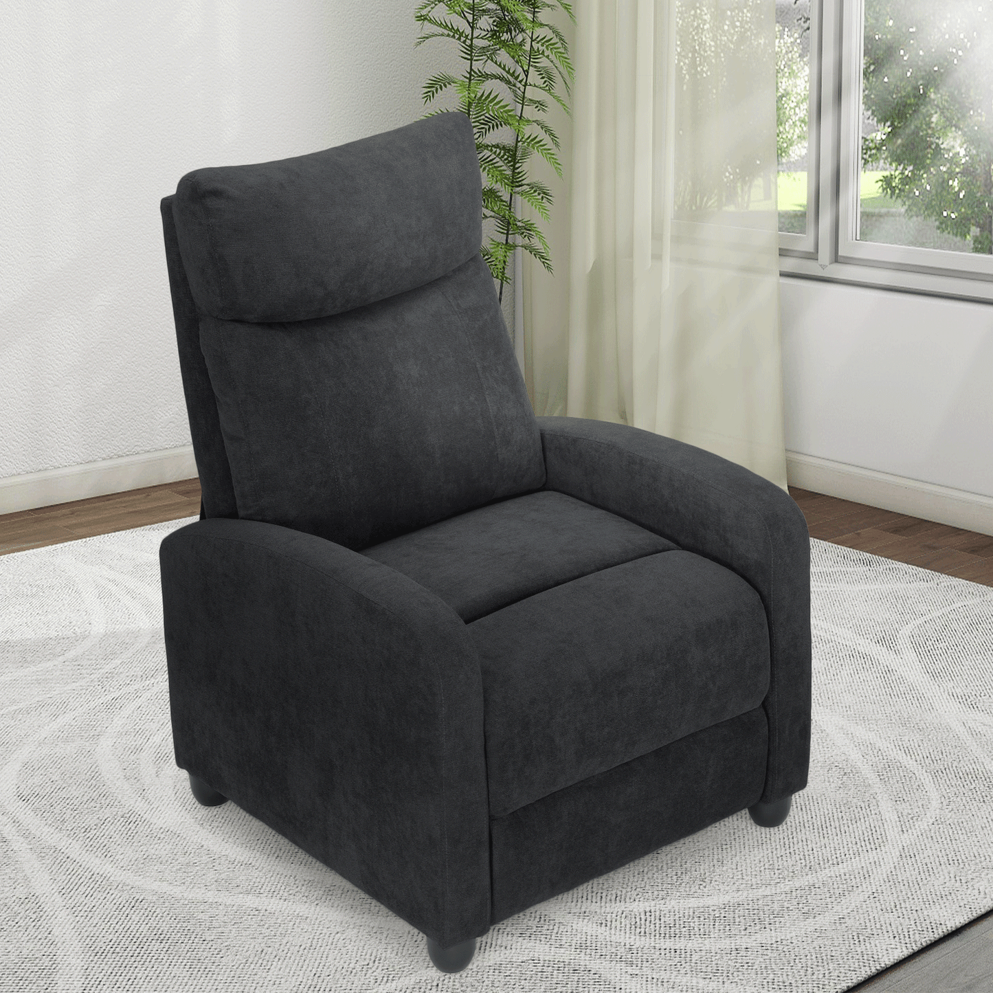 Adjustable Recliner Chair 300 lbs Capacity - 90¡ã-160¡ã - Cotton-linen - (L)28.0in. (W)25.0in. (H)40in.