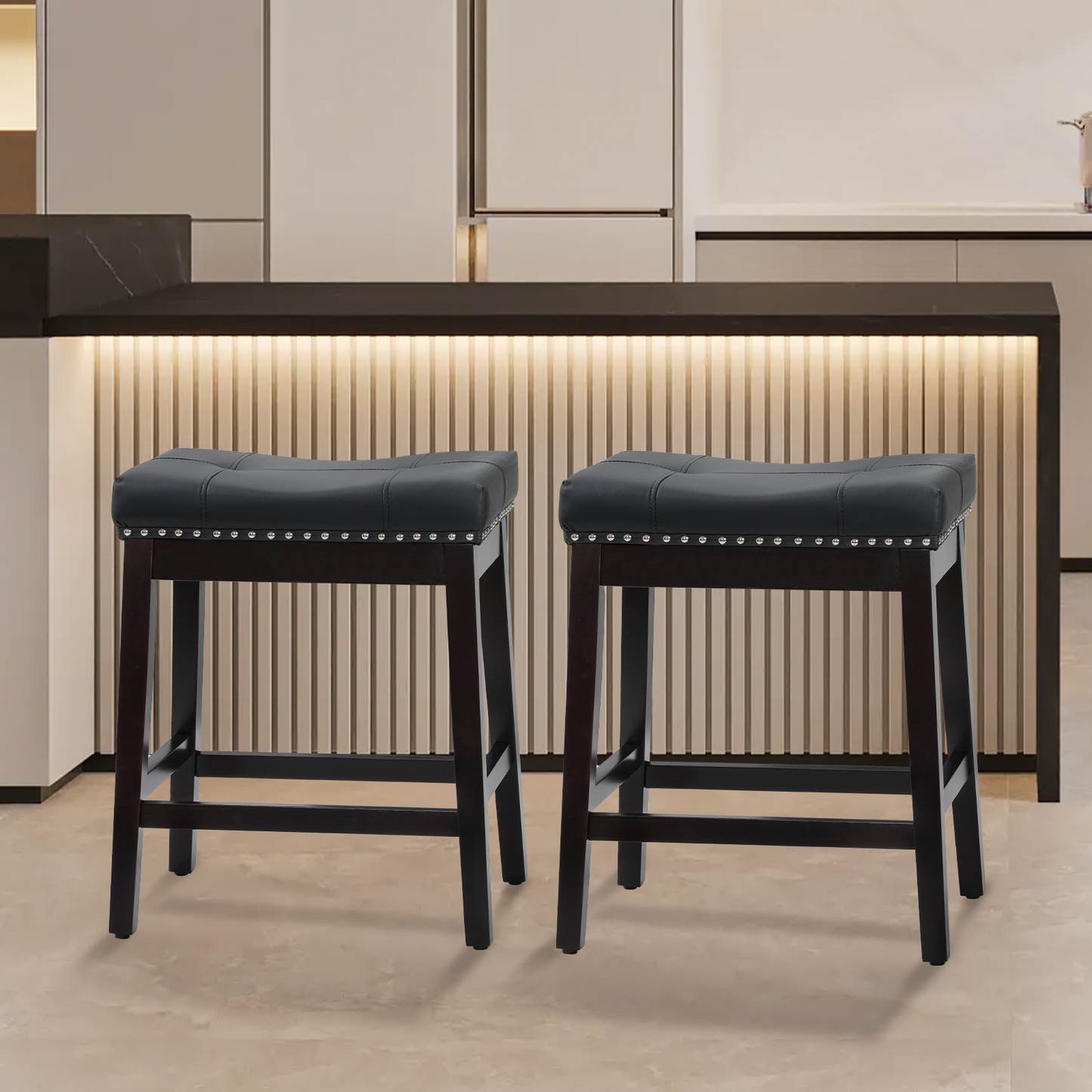 2 pcs Bar Stool 330 lbs Capacity - (L)20.0in. (W)14.5in. (H)25.0in.