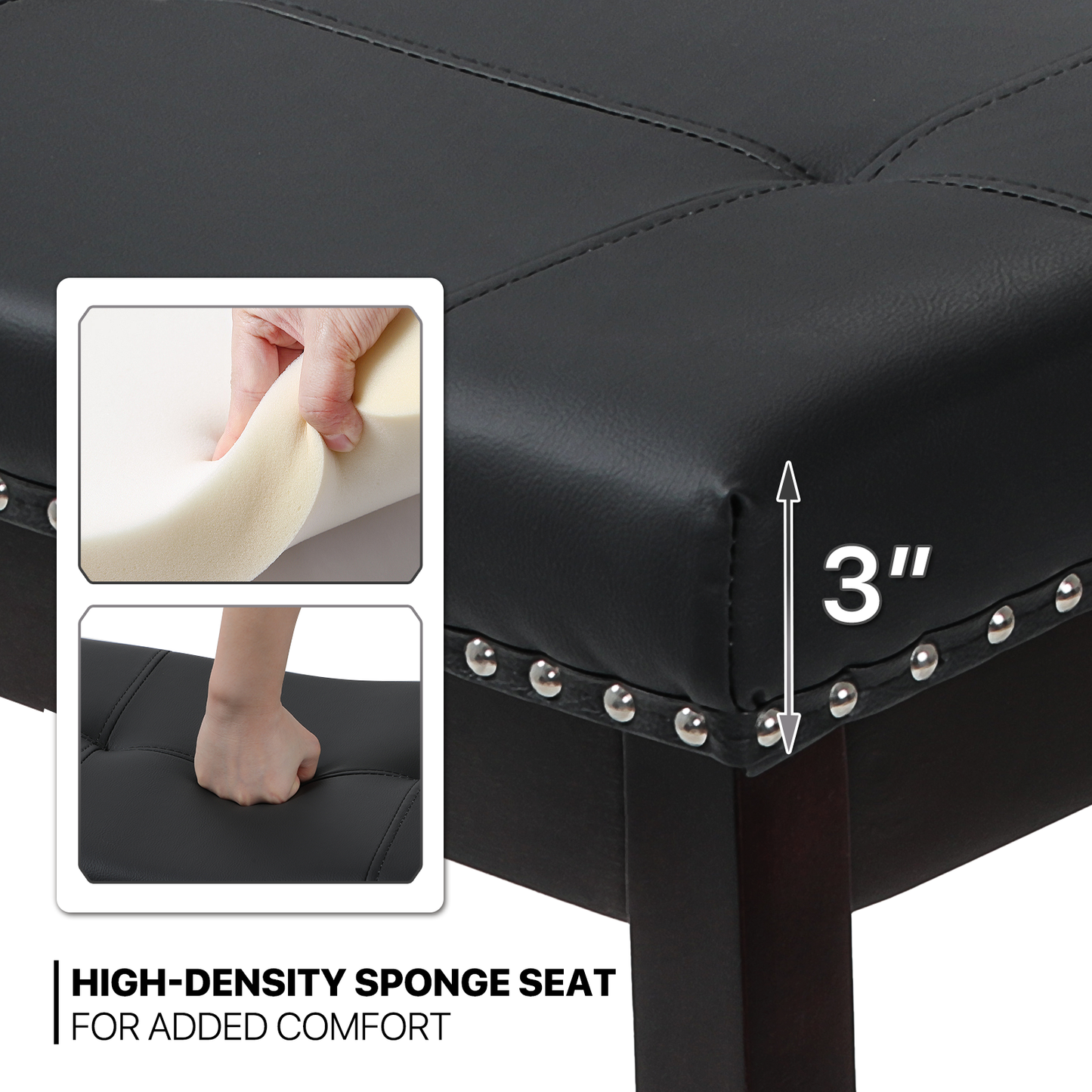 2 pcs Bar Stool 330 lbs Capacity - (L)20.0in. (W)14.5in. (H)25.0in.