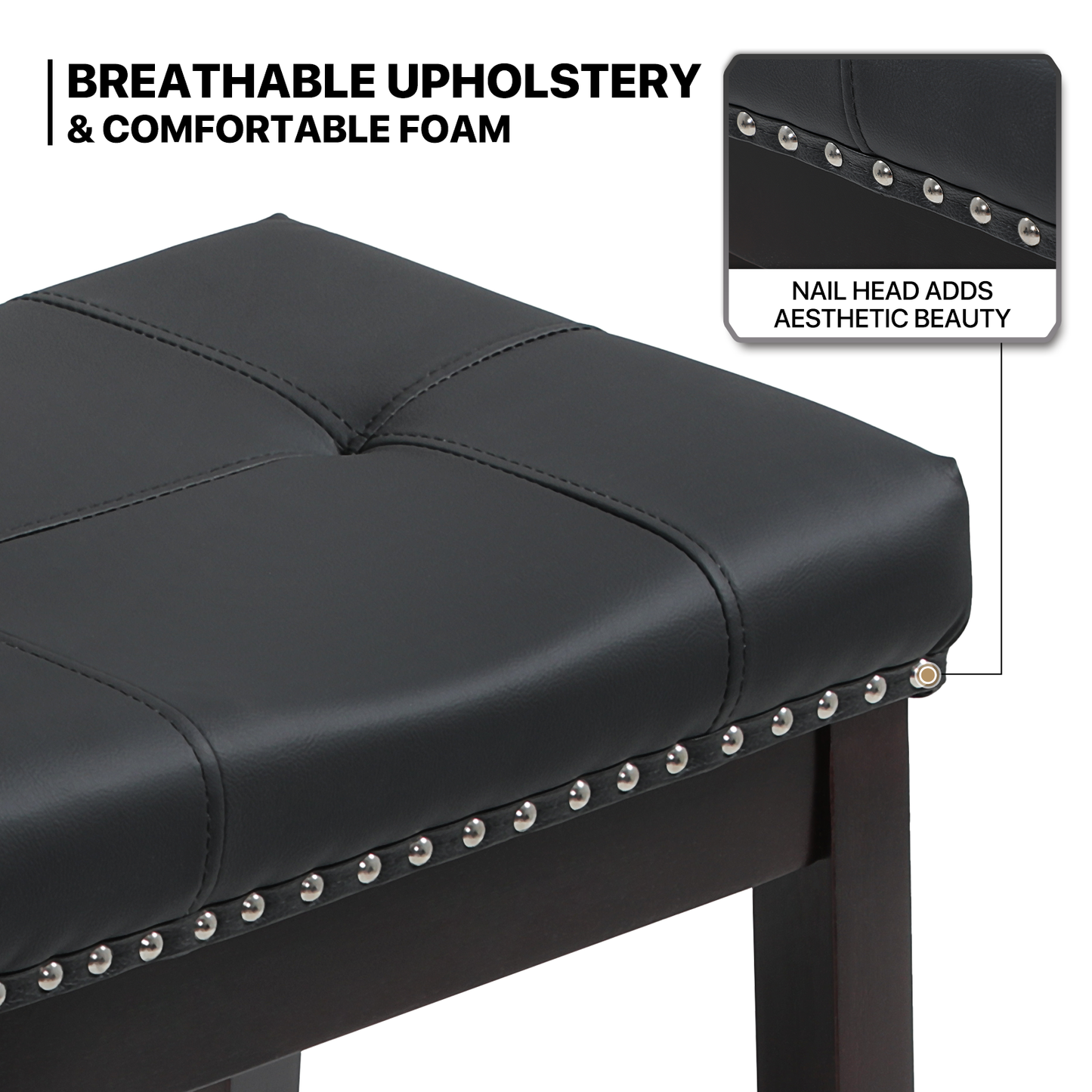 2 pcs Bar Stool 330 lbs Capacity - (L)20.0in. (W)14.5in. (H)25.0in.