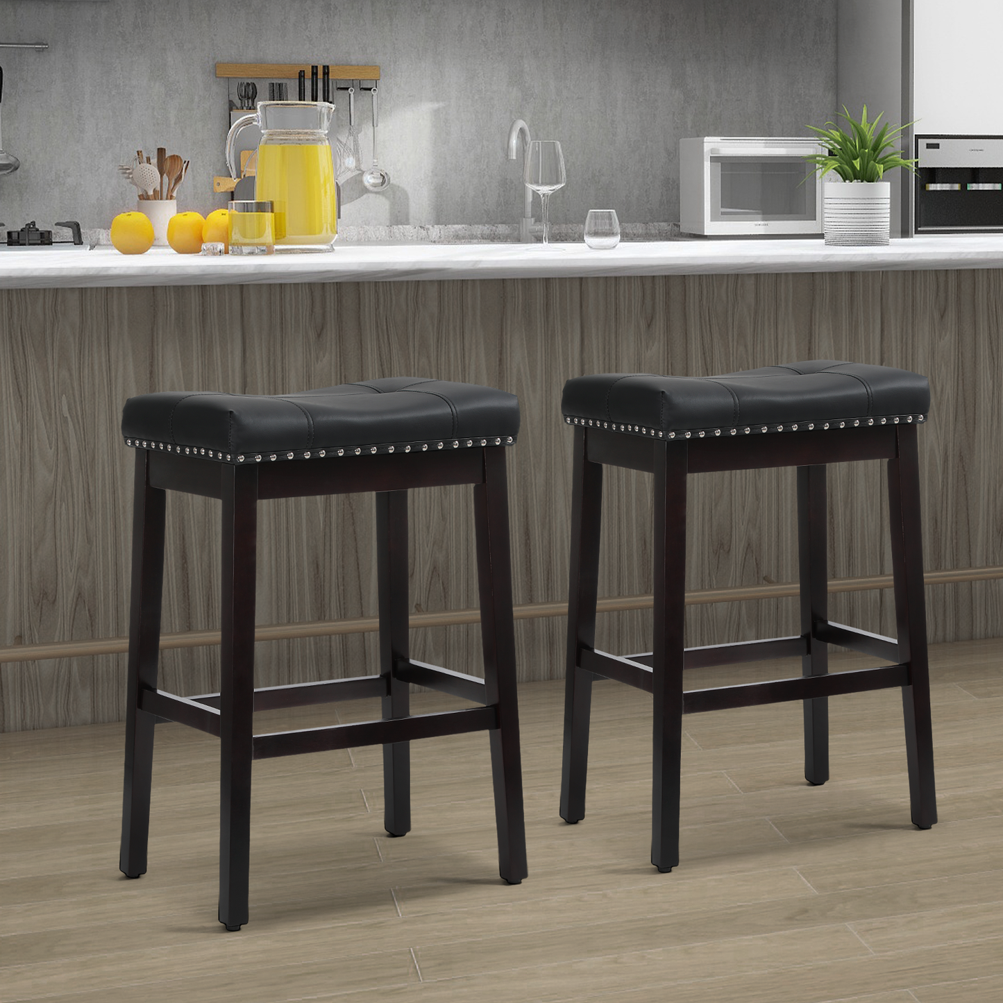 2 pcs Bar Stool 330 lbs Capacity - (L)20.0in. (W)14.5in. (H)29.5in.