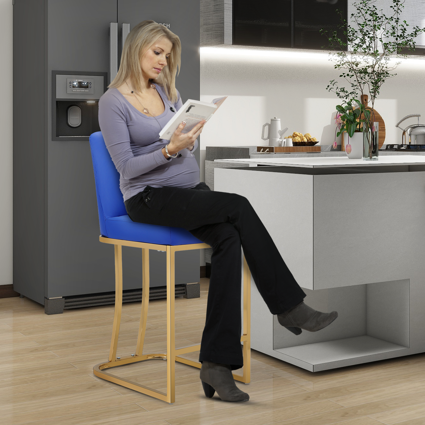 2 pcs Bar Stool 330 lbs Capacity - (L)16.0in. (W)19.0in. (H)35.0in.