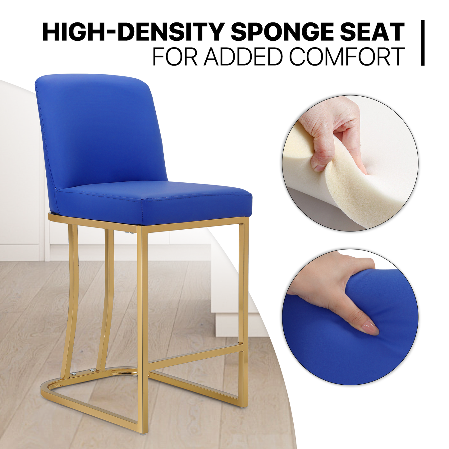 2 pcs Bar Stool 330 lbs Capacity - (L)16.0in. (W)19.0in. (H)35.0in.
