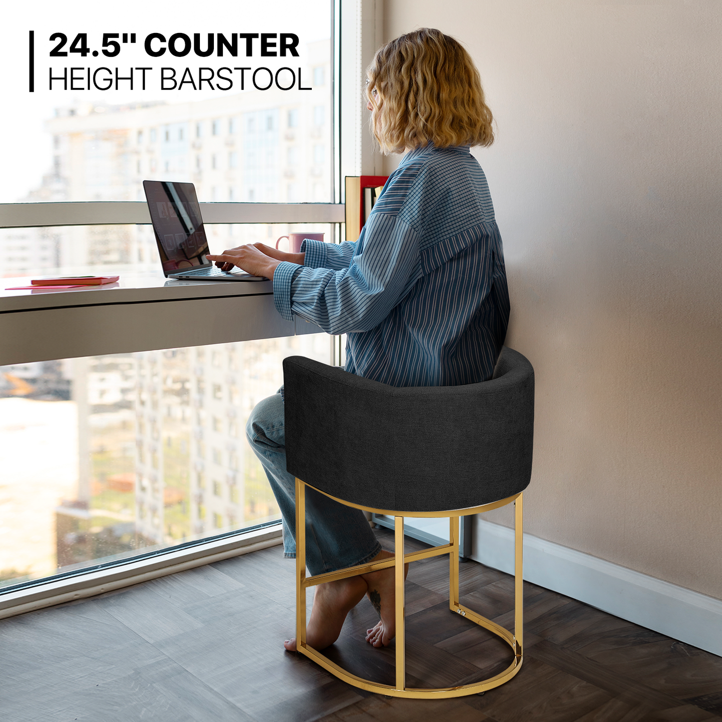 2 pcs Bar Stool 330 lbs Capacity - (L)19.5in. (W)22.0in. (H)33.0in.
