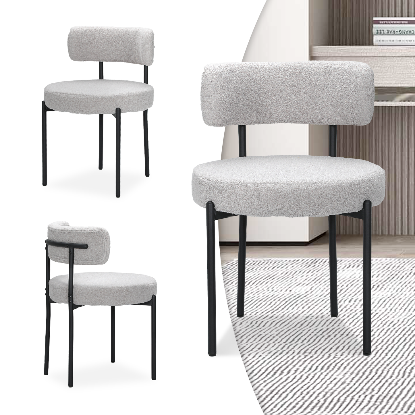 2 pcs Dining Chair 200 lbs Capacity - (L)20.5in. (W)20.5in. (H)30.5in.