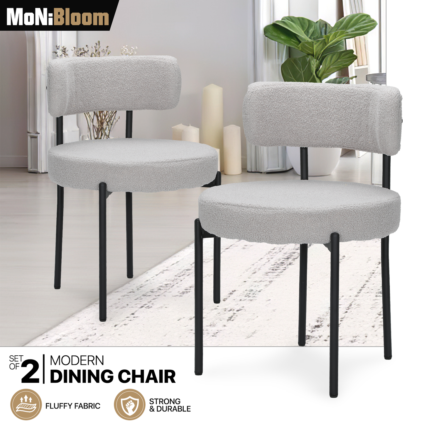 2 pcs Dining Chair 200 lbs Capacity - (L)20.5in. (W)20.5in. (H)30.5in.