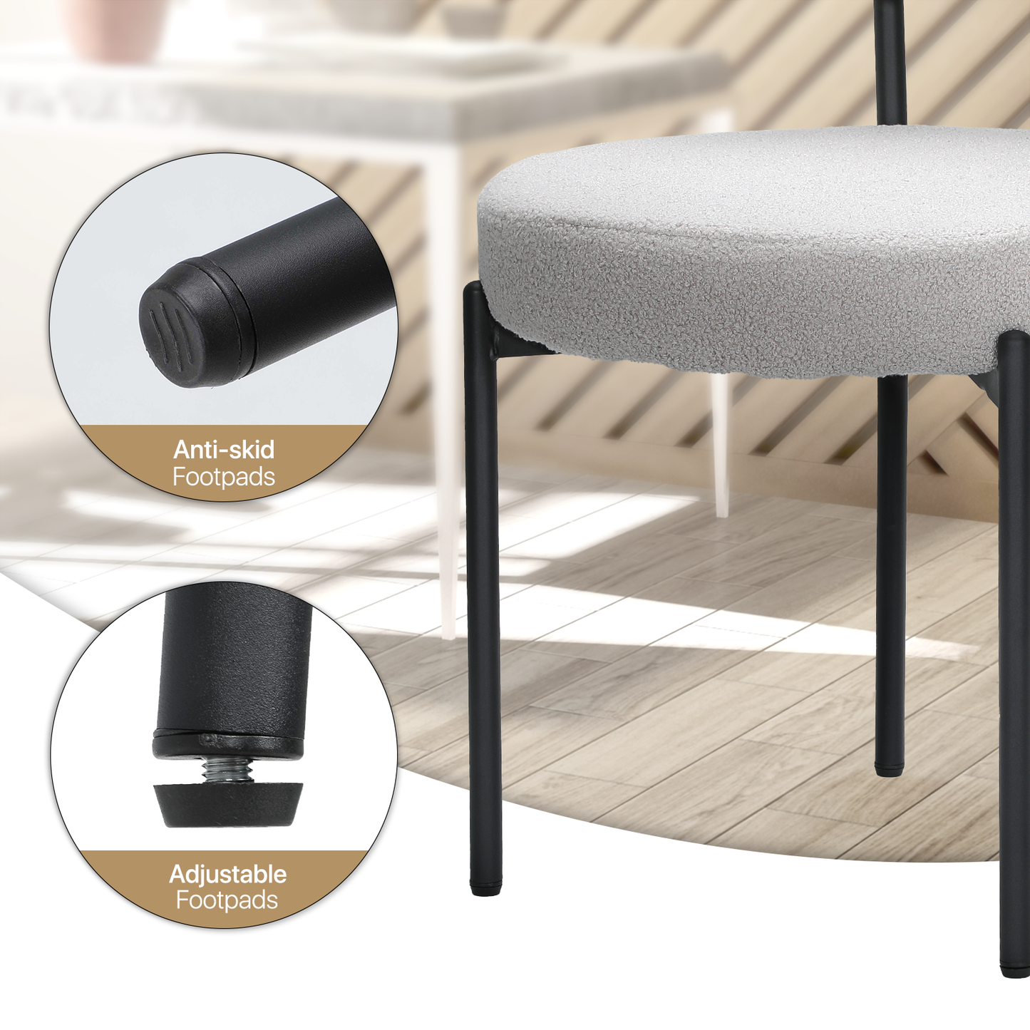 2 pcs Dining Chair 200 lbs Capacity - (L)20.5in. (W)20.5in. (H)30.5in.