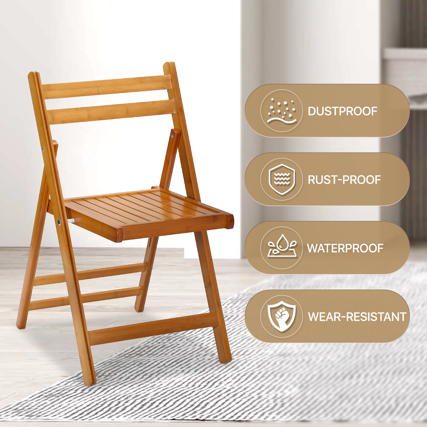 2 pcs Foldable Chair 150 lbs Capacity - (L)19.5in. (W)18.0in. (H)30.5in.