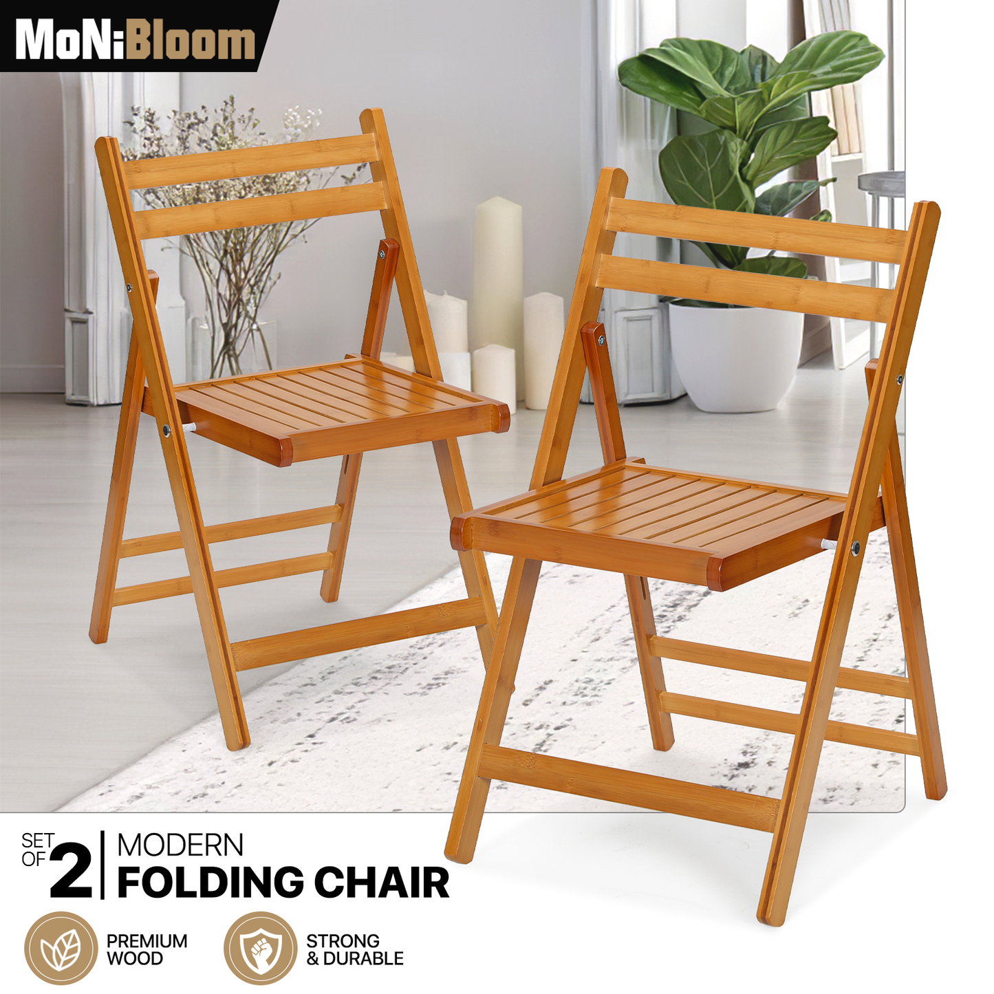 2 pcs Foldable Chair 150 lbs Capacity - (L)19.5in. (W)18.0in. (H)30.5in.