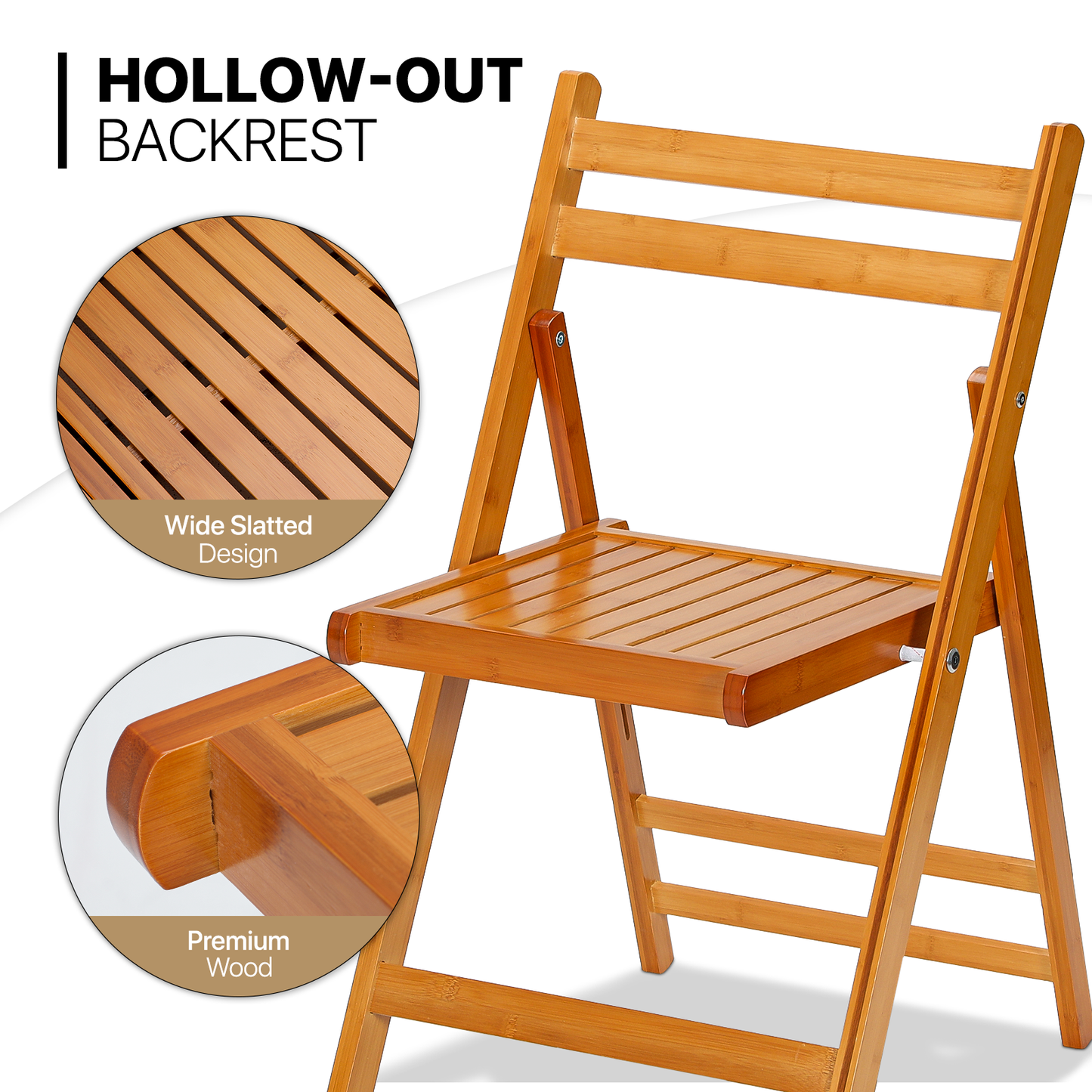 2 pcs Foldable Chair 150 lbs Capacity - (L)19.5in. (W)18.0in. (H)30.5in.