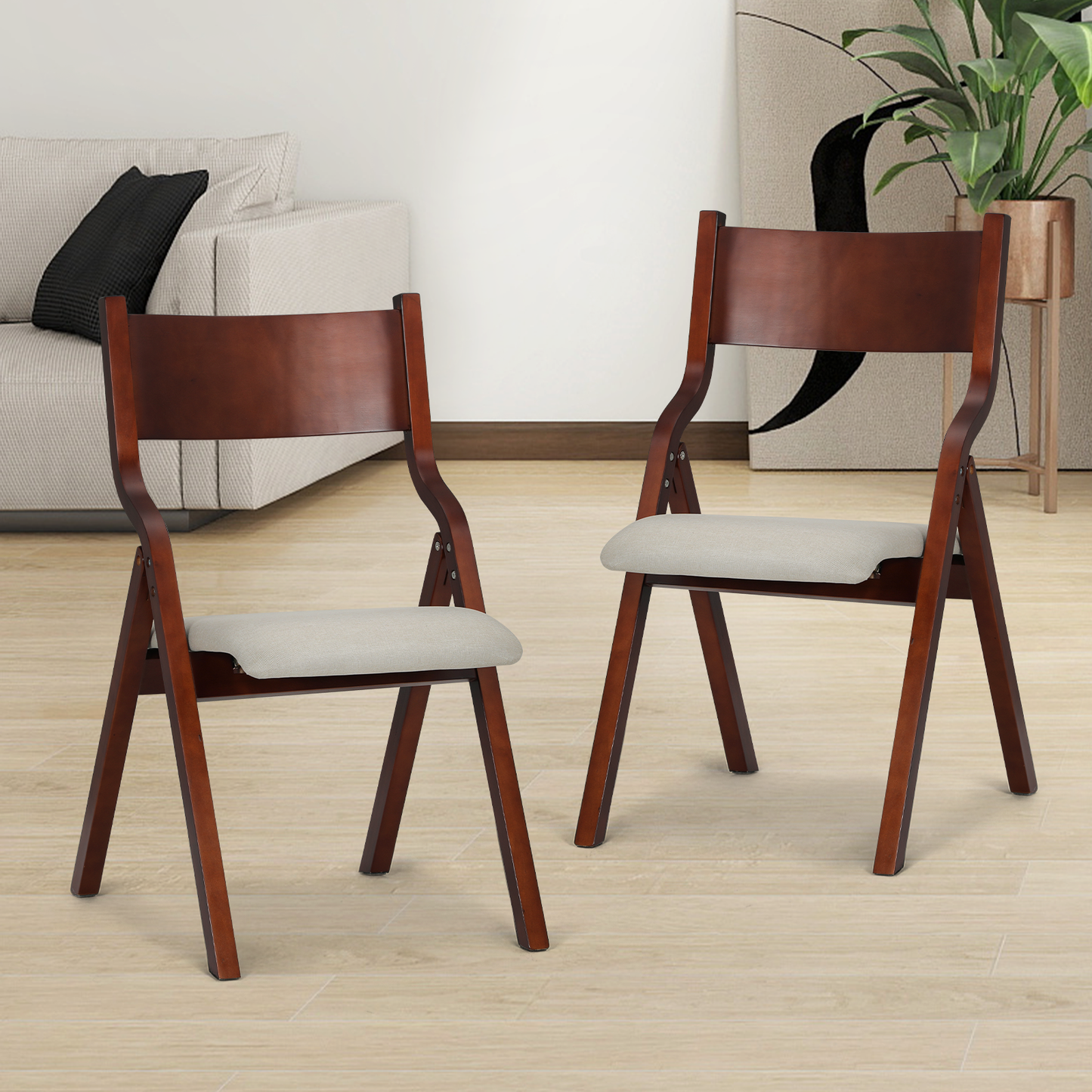 2 pcs Fodable Chair 150 lbs Capacity - (L)17.5in. (W)15.5in. (H)32.0in.