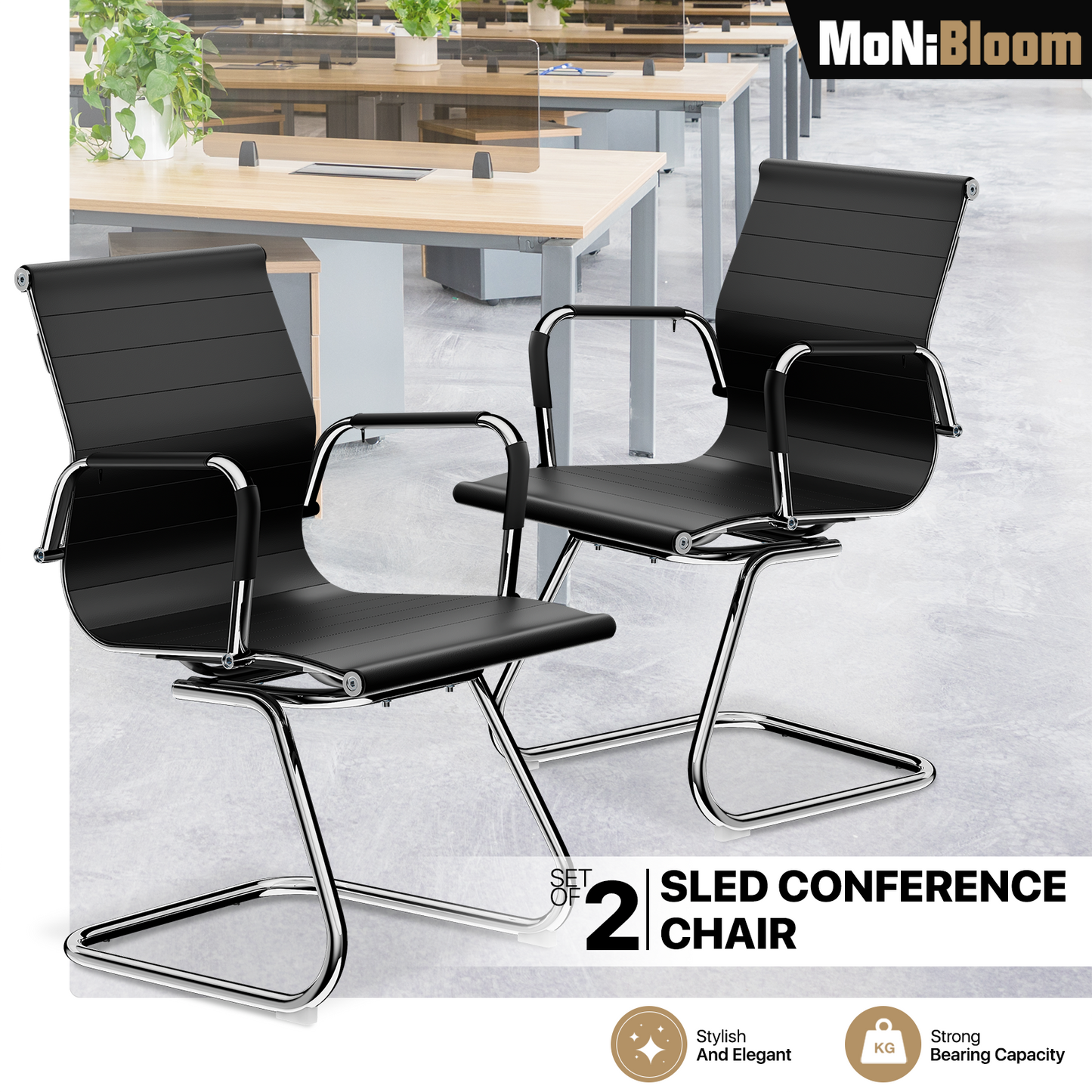 2 PCS Faux Leather Guest Chair