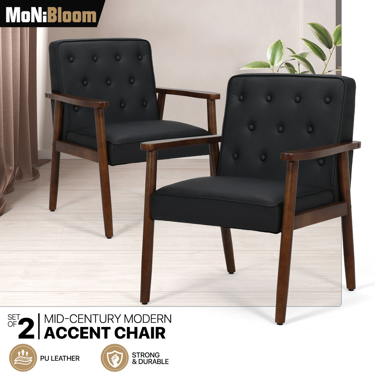 2 pcs Reception Chair 440 lbs Capacity - (L)26.5in. (W)25.0in. (H)33.0in.