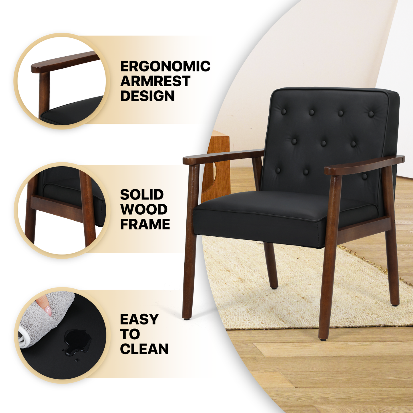 2 pcs Reception Chair 440 lbs Capacity - (L)26.5in. (W)25.0in. (H)33.0in.