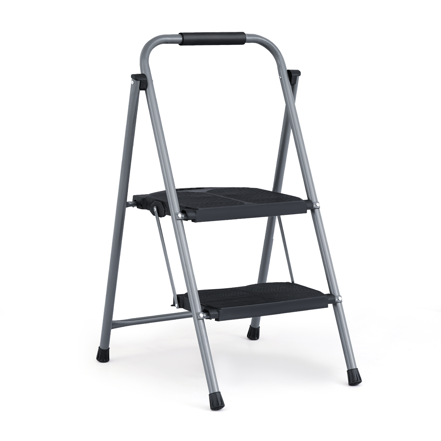 Step Ladder-2 Step-35"Height - Black,with Anti Slip Pedal  - Iron+PP