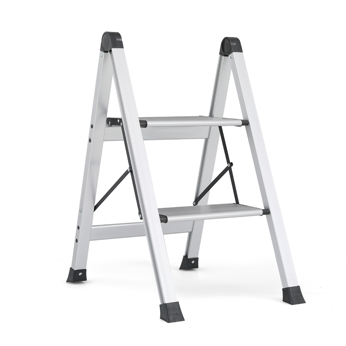 Step Ladder-2 Step-27"height - Silver - Aluminum+PP