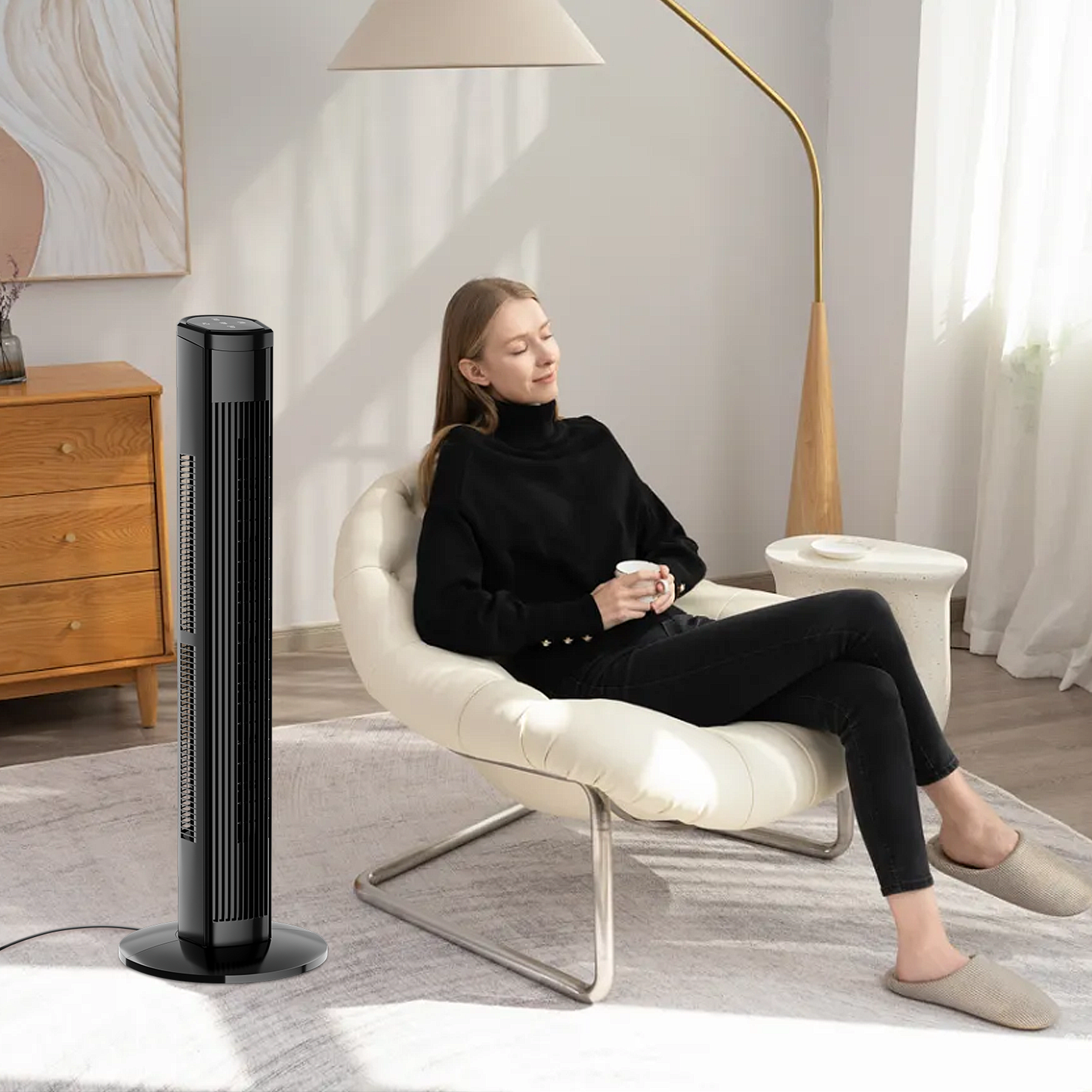 38" Tower Fan - 8 Speeds 4 Modes - Room Temperature Display