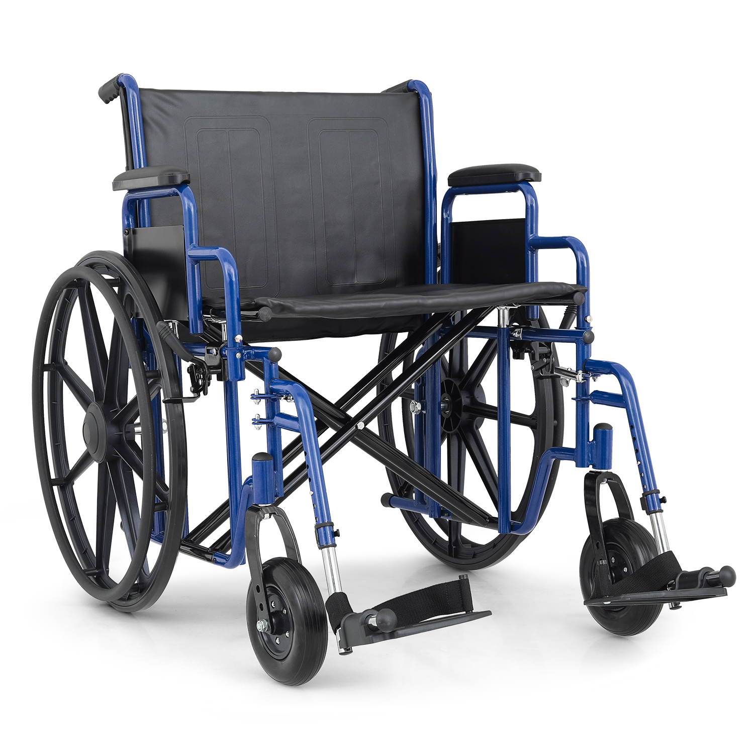 Wheelchair 500 lbs Capacity - Steel Frame PU Seat - 7.5'' Front