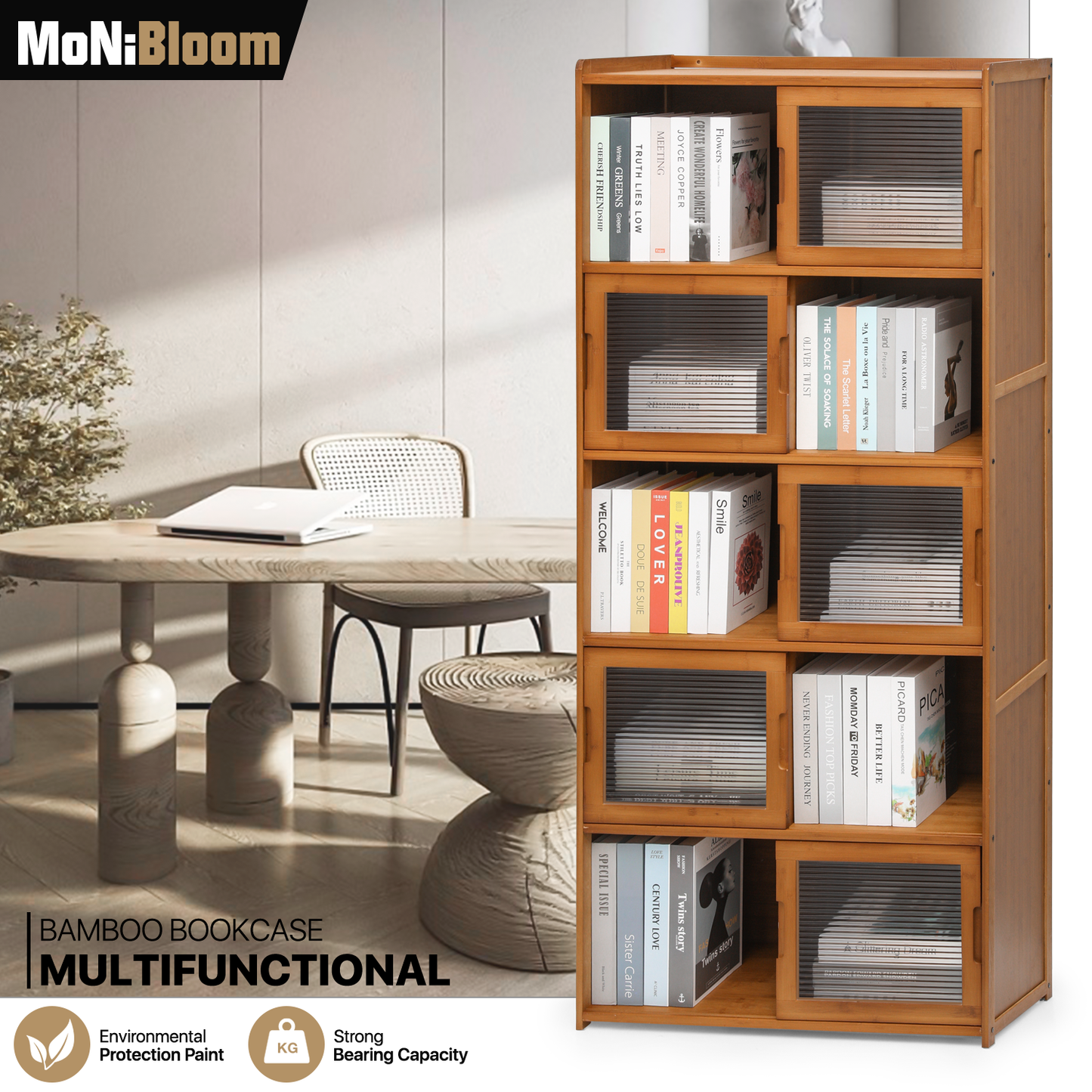 27" Bookshelf - 64''Height - 5 Tiers - Brown