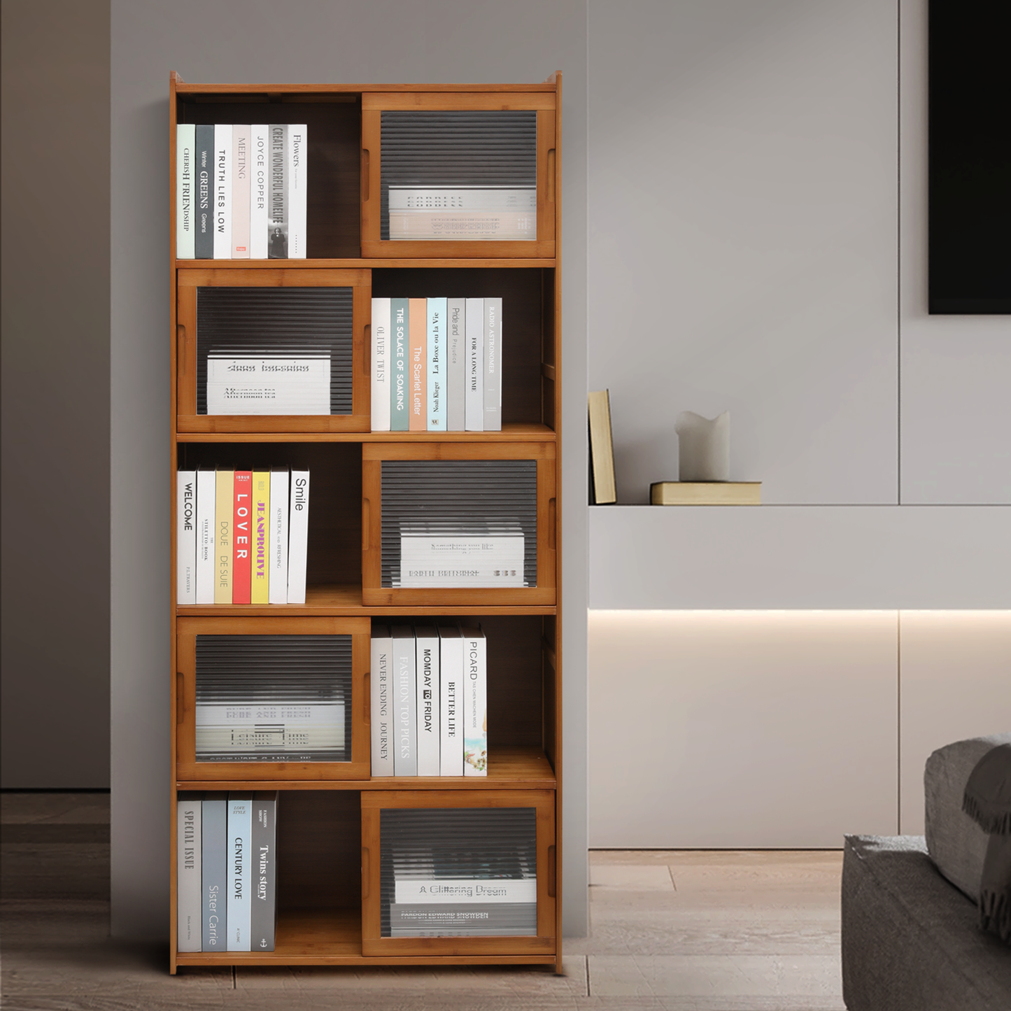 27" Bookshelf - 64''Height - 5 Tiers - Brown