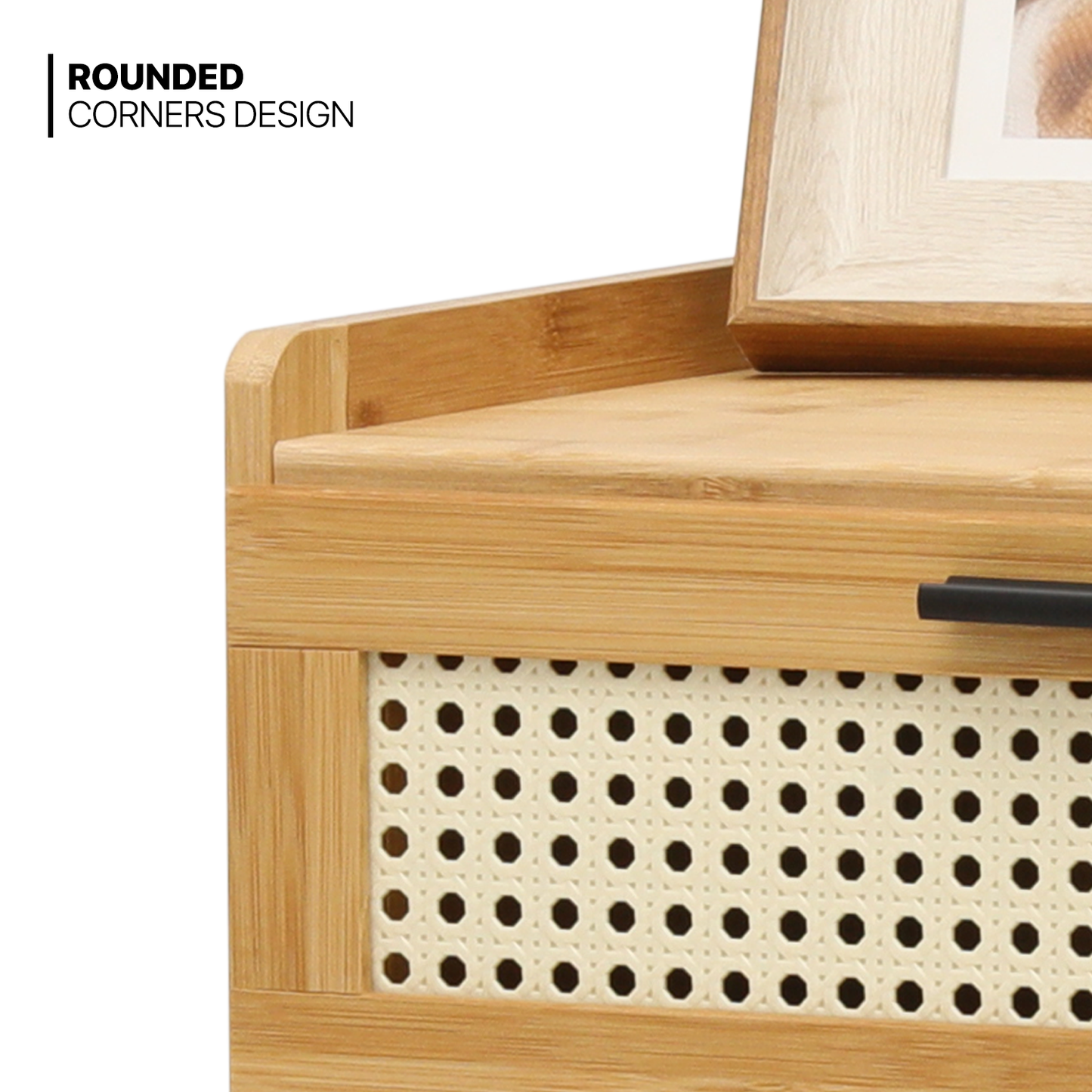 17" Bedside Table / Nightstand - 1 drawer 1 door - Natural