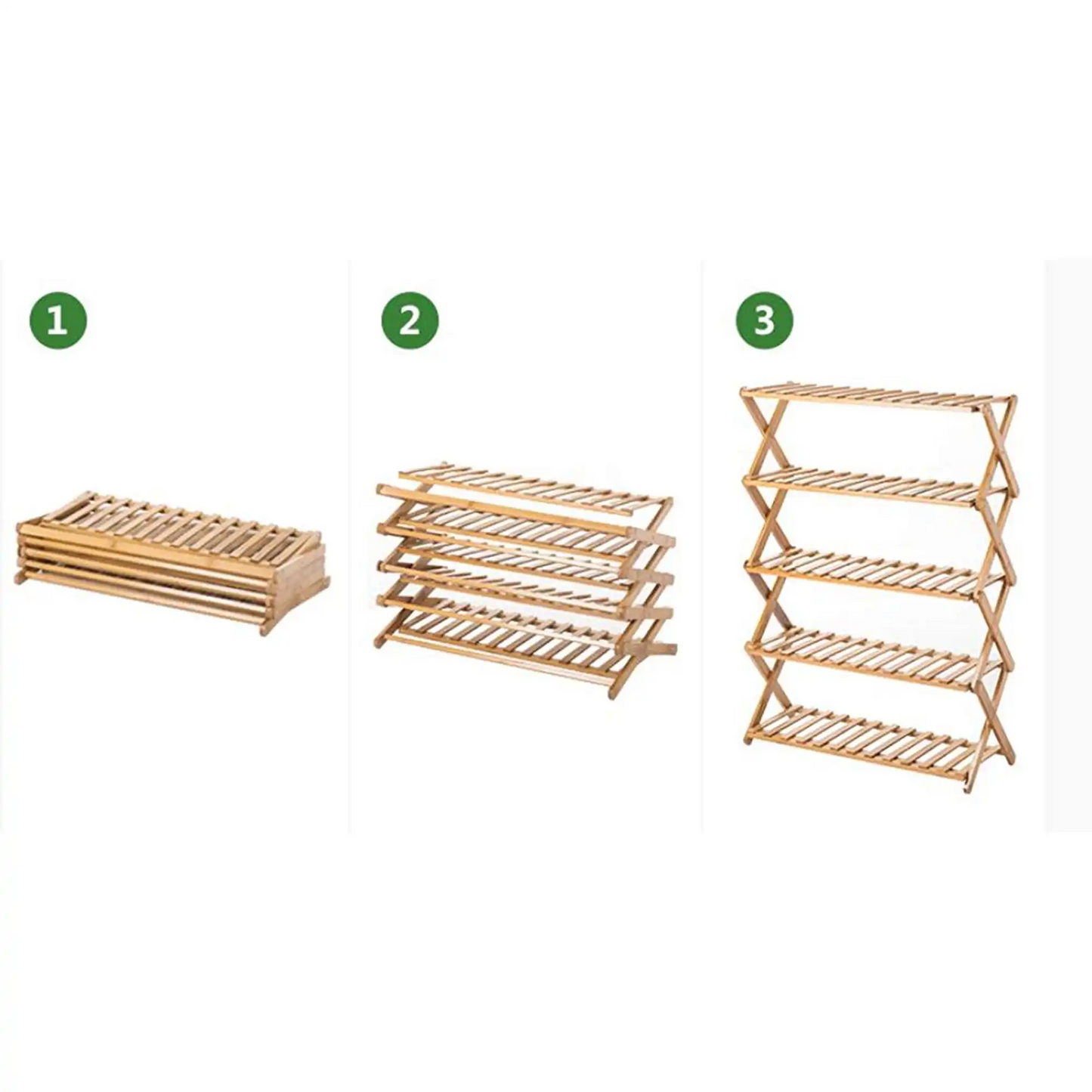5 Tier Bamboo Foldable Plant Stand