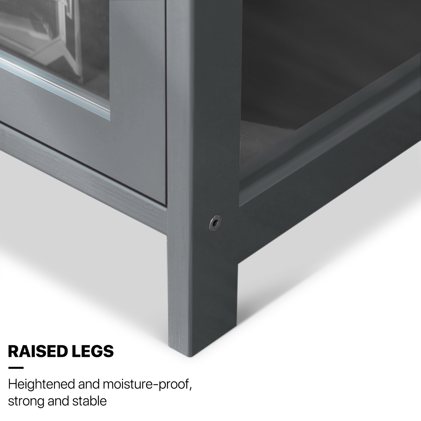 23" Filp Up Acrylic Door Showcase - 55''Height - 4 Tiers - Grey