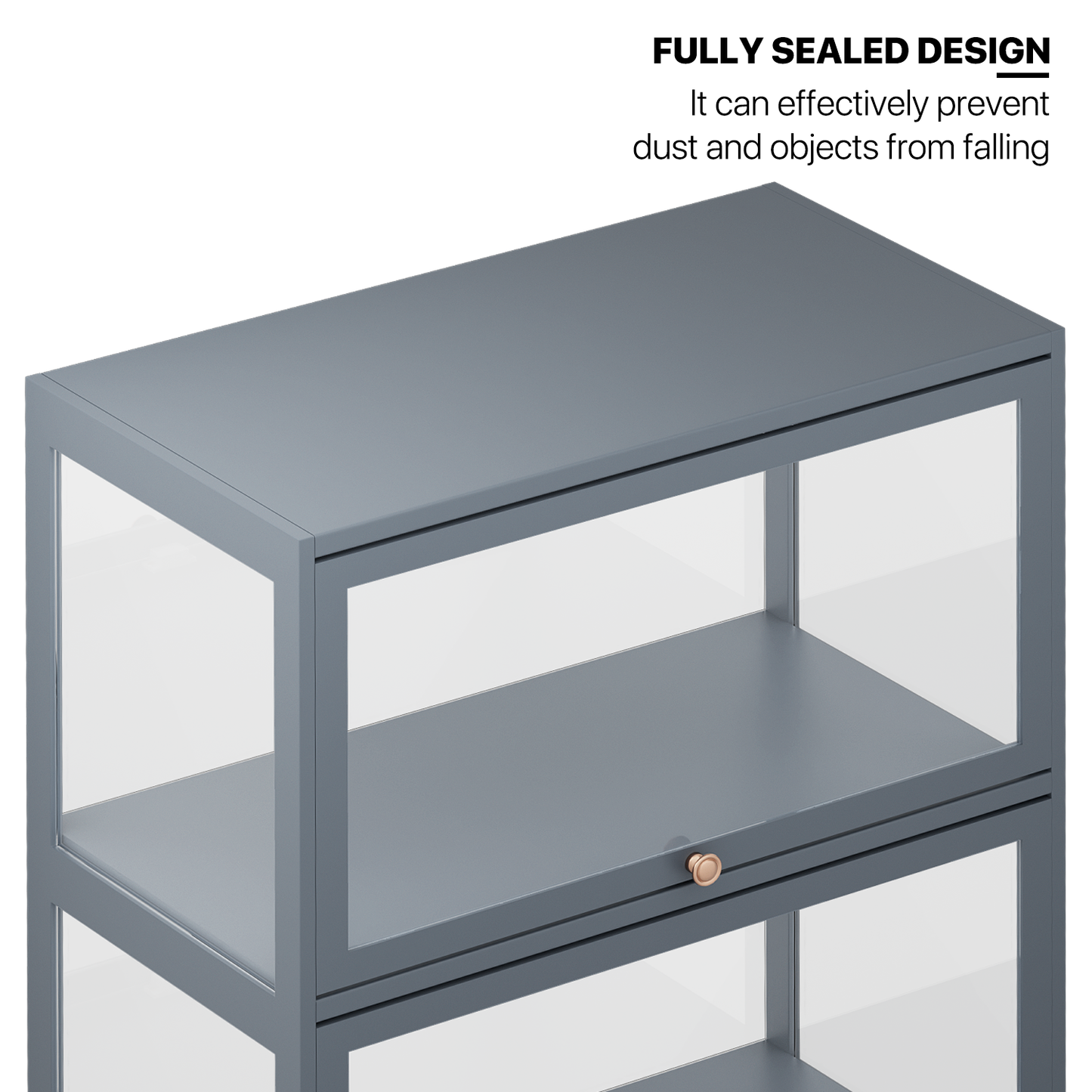 23" Filp Up Acrylic Door Showcase - 55''Height - 4 Tiers - Grey