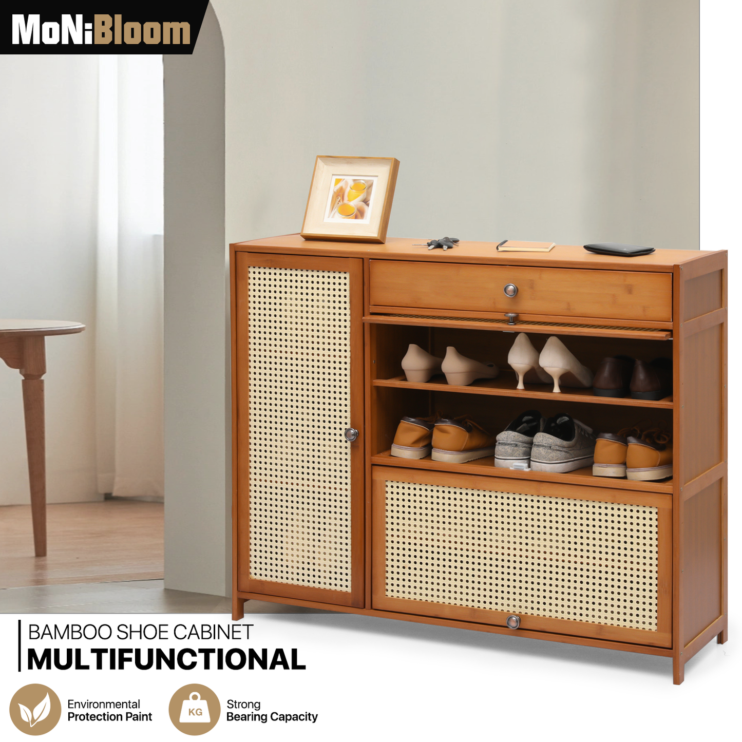 40" Shoe Storage - 6 Tiers 3 door - Brown