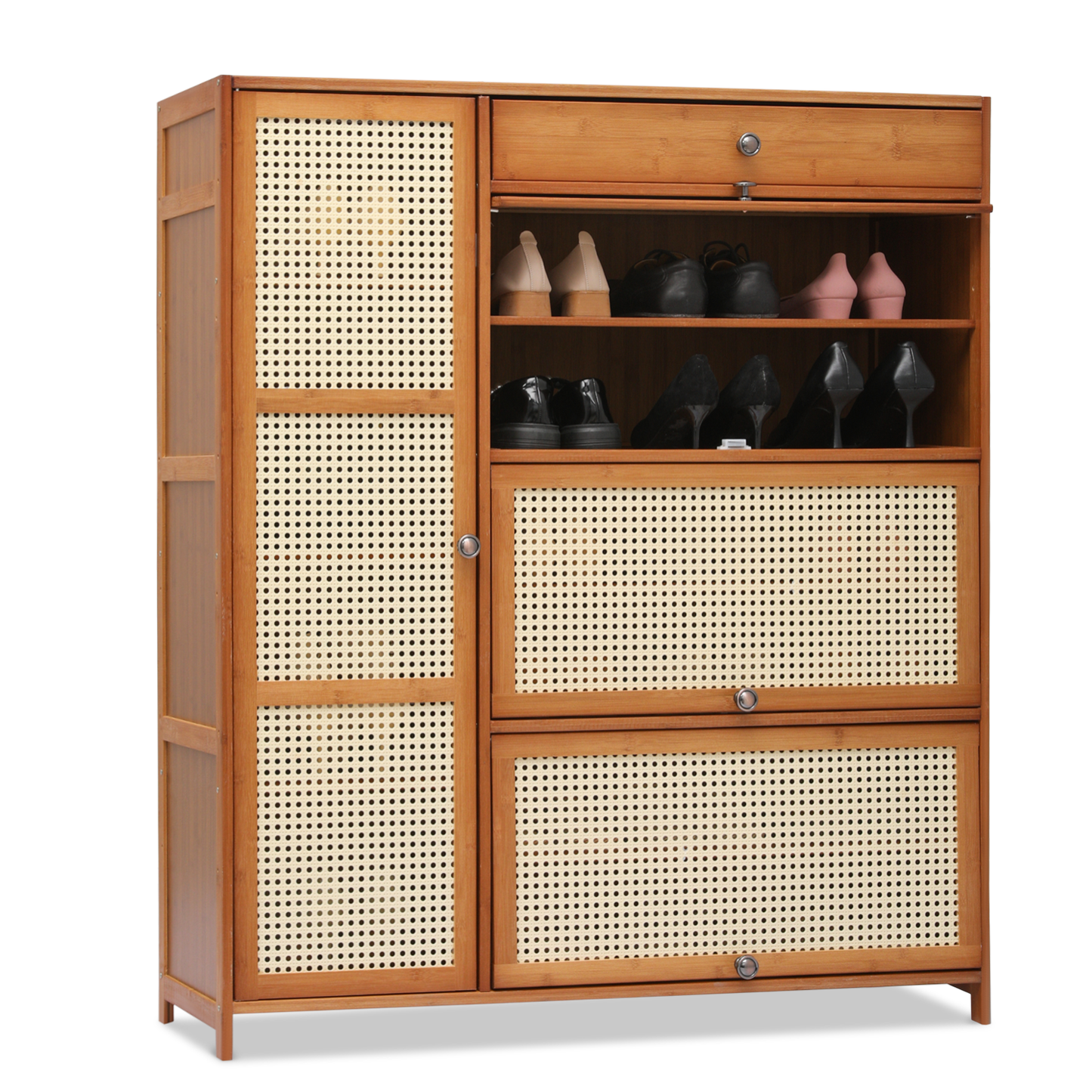 40" Shoe Storage - 8 Tiers 4 door - Brown