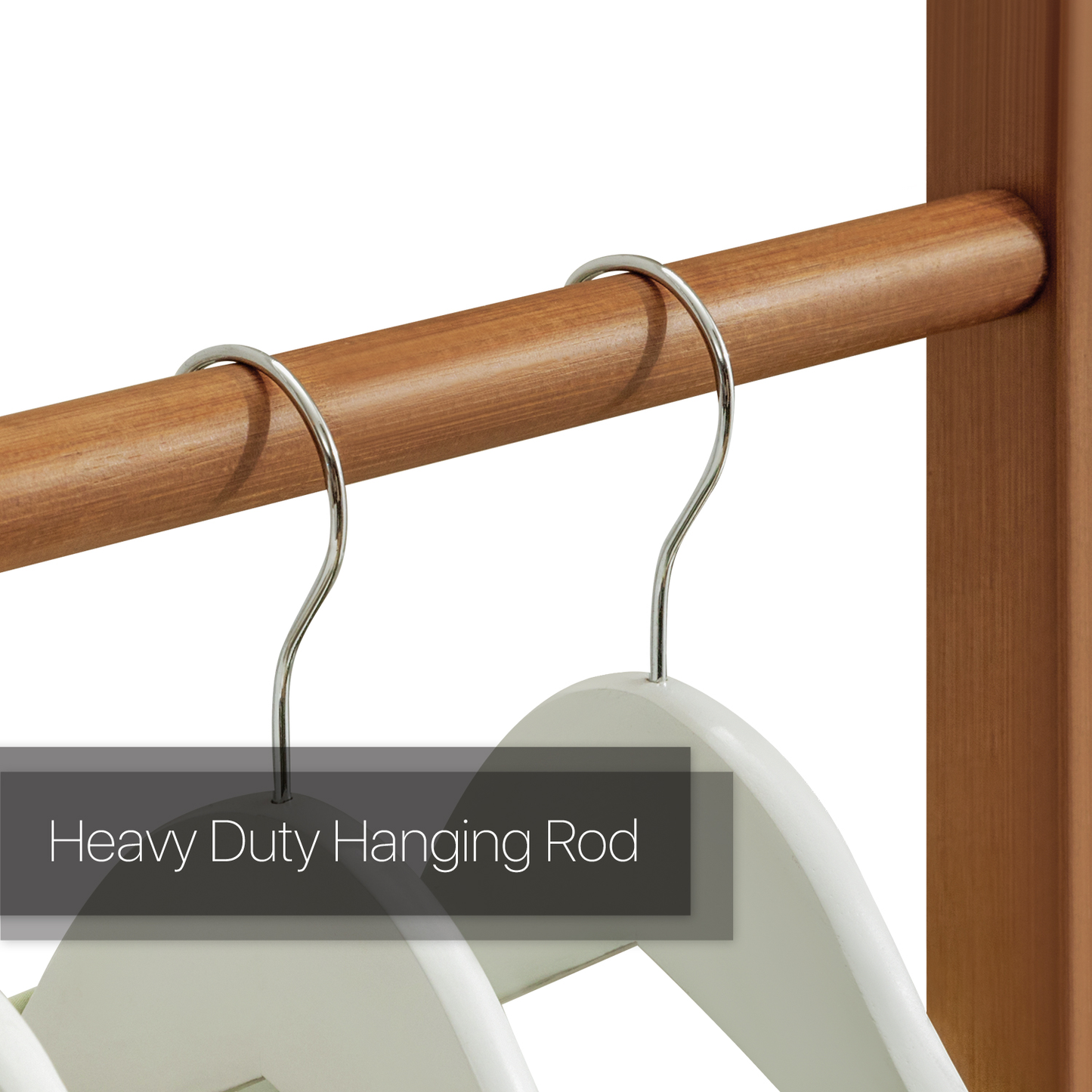 Sliding Garment Clothes Rack - Unequal Top - Brown