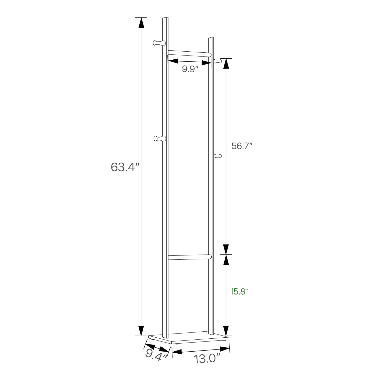 Coat Tree Stand - H Frame
