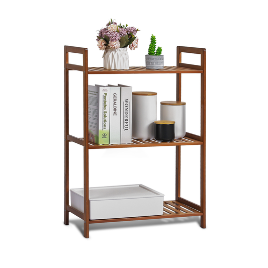 Adjustable Shoe Rack Entryway Shelf Organizer - 3 Tier - Brown