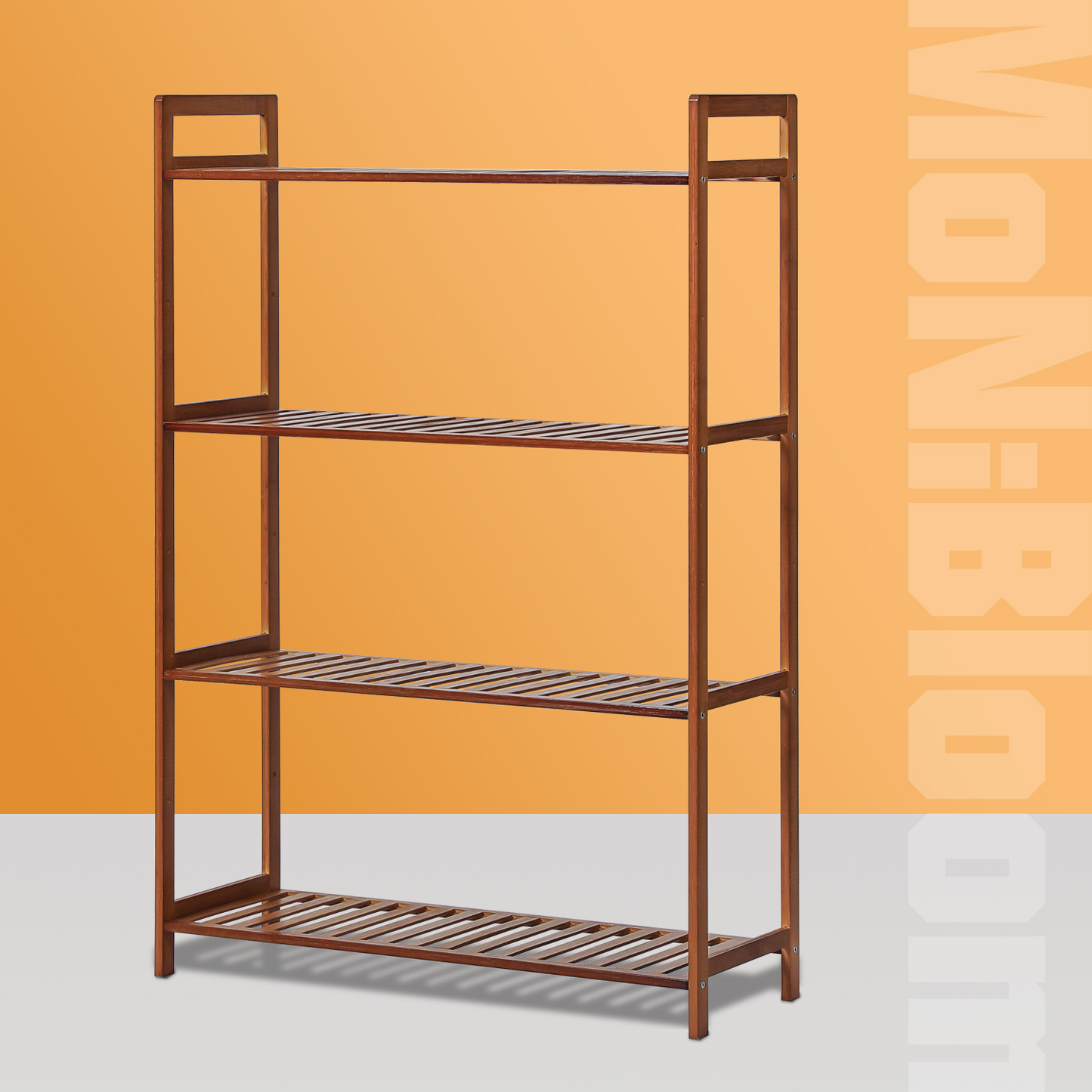 Adjustable Shoe Rack Entryway Shelf Organizer - 4 Tier - Brown