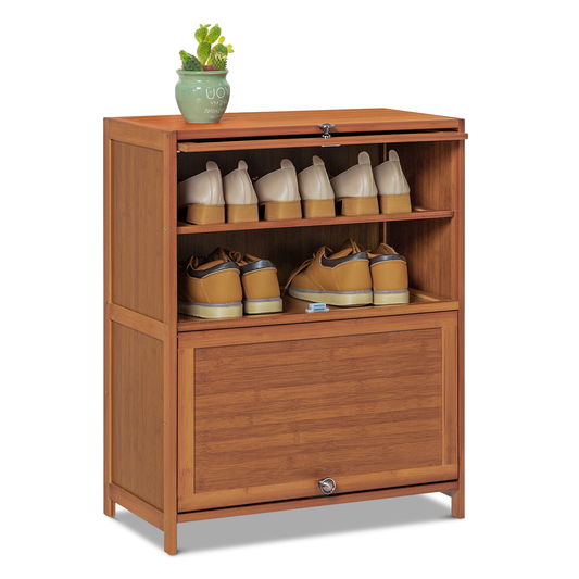 Slide Up Door Shoe Organizer - Brown