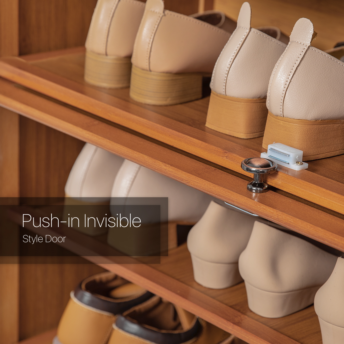 Slide Up Door Shoe Organizer - Brown