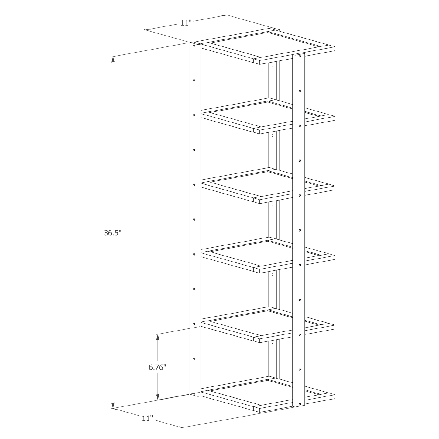 11" Single Stand Shoe Rack - Natural