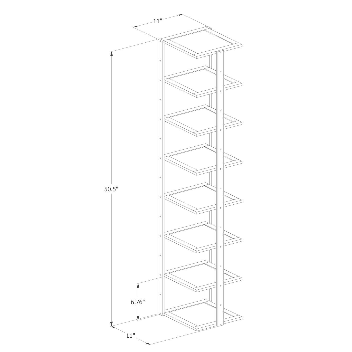 11" Single Stand Shoe Rack - Natural